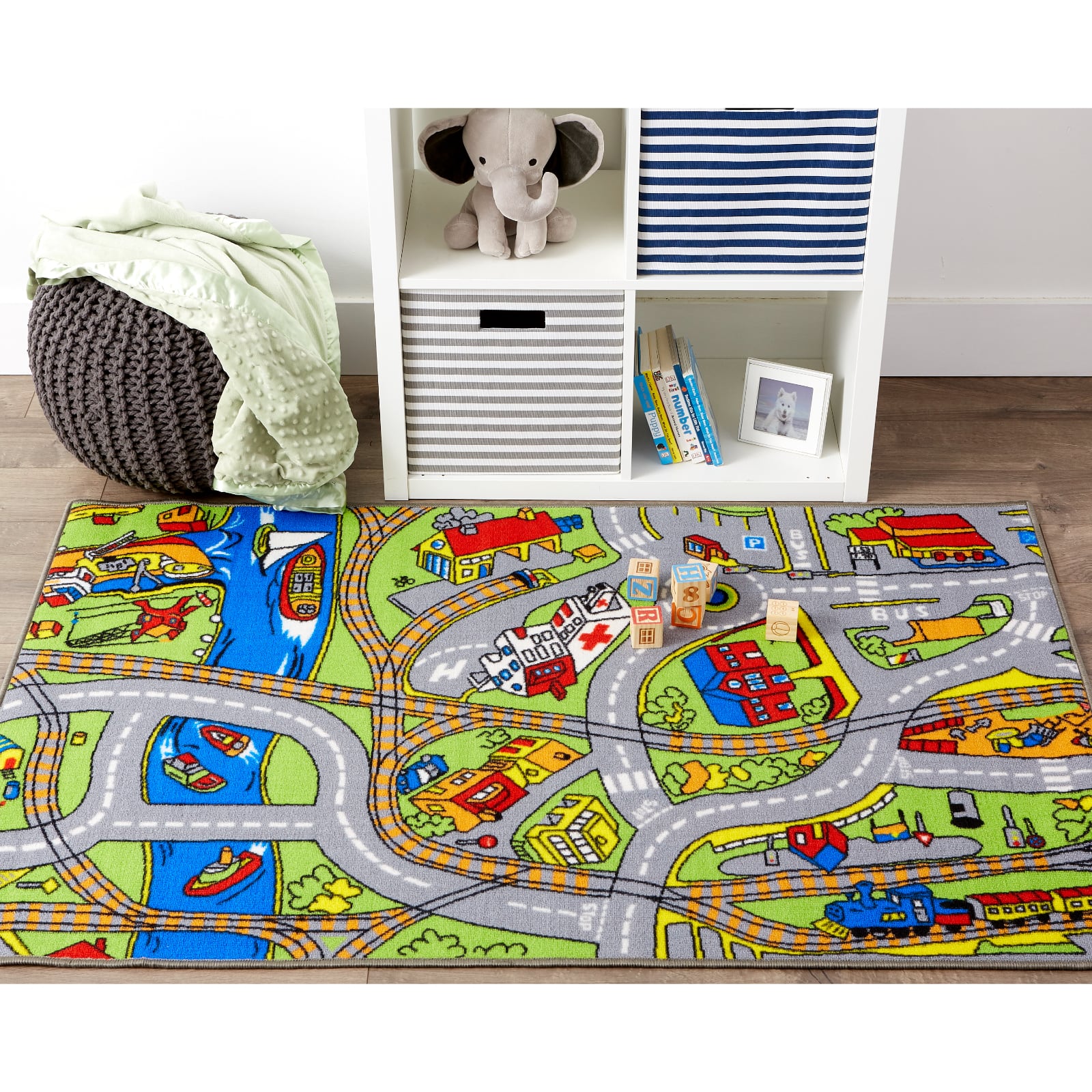 DII&#xAE; Street Map Kids Play Rug, 3ft. x 5ft.