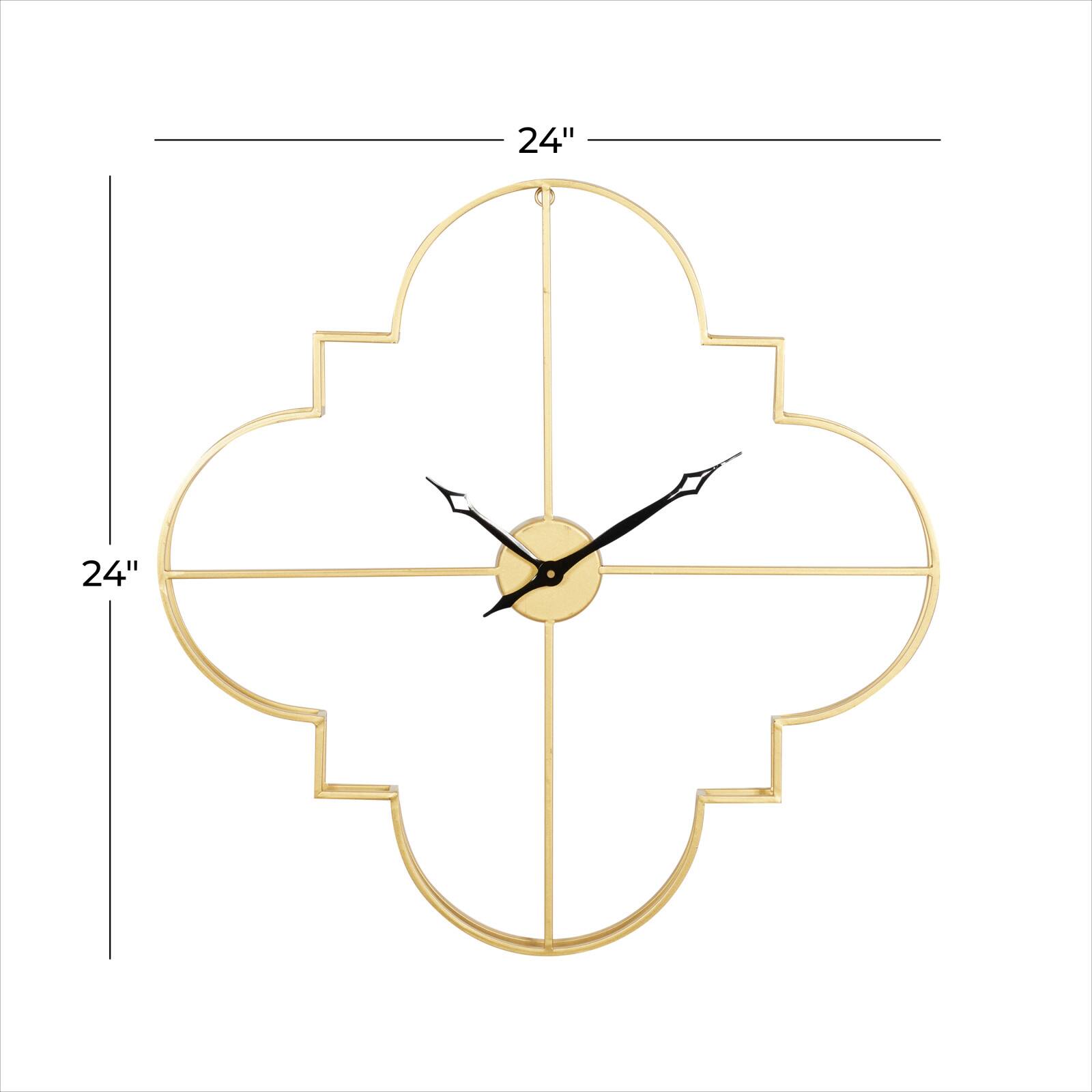 CosmoLiving by Cosmopolitan 24&#x22; Gold Metal Glam Wall Clock