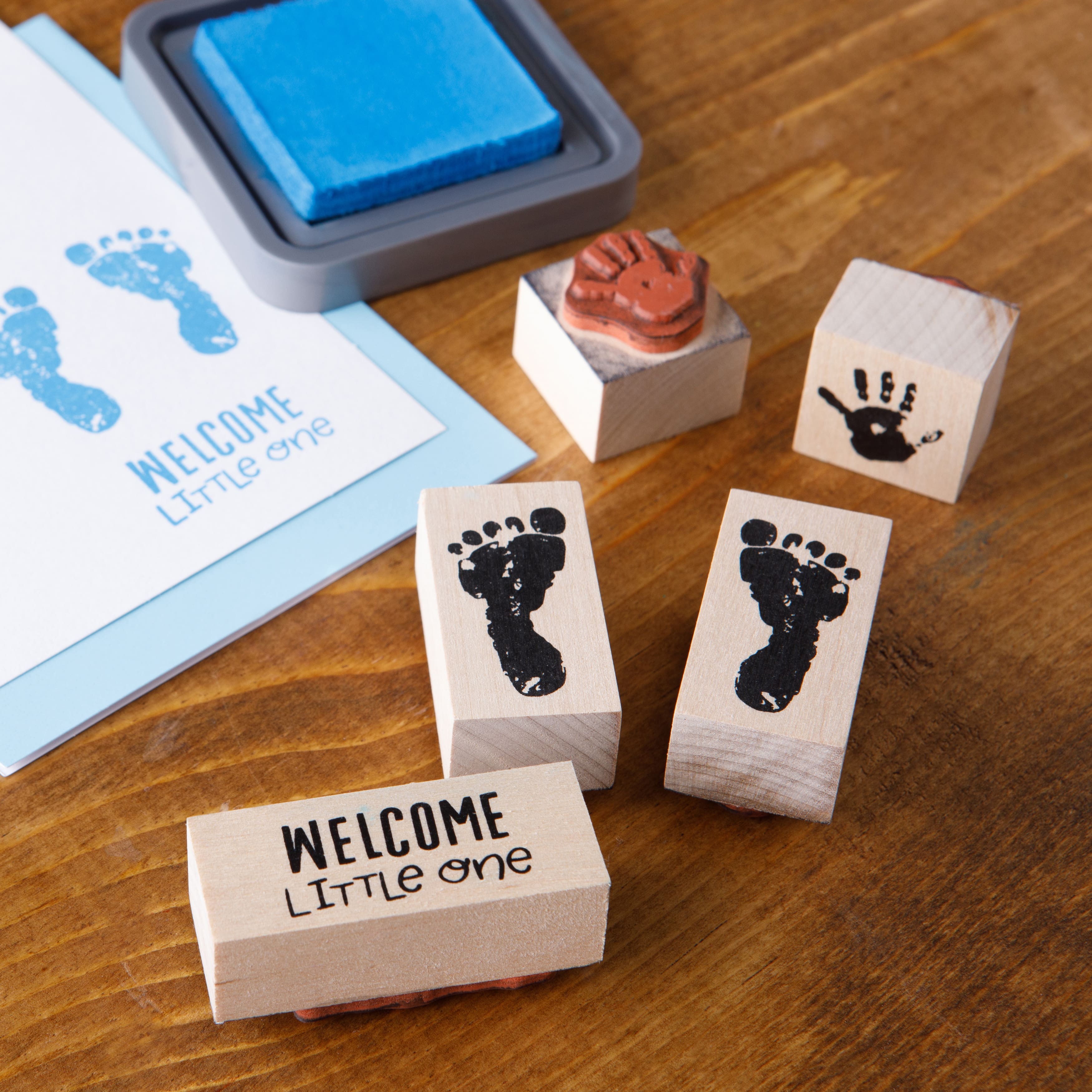 6 Pack: Baby Prints Wood Stamp Set by Recollections&#x2122;