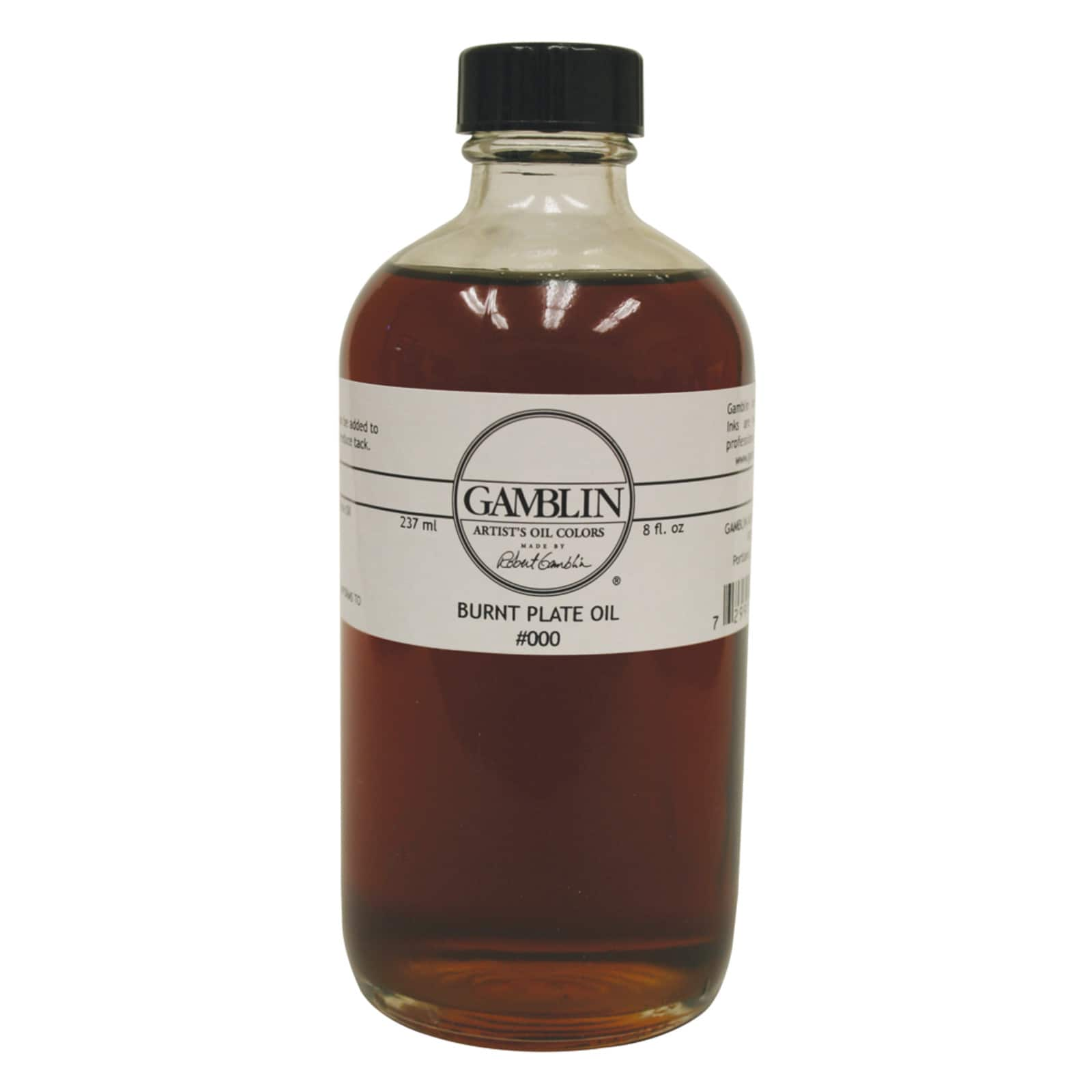 Gamblin Burnt Plate Oil #000, 8oz.