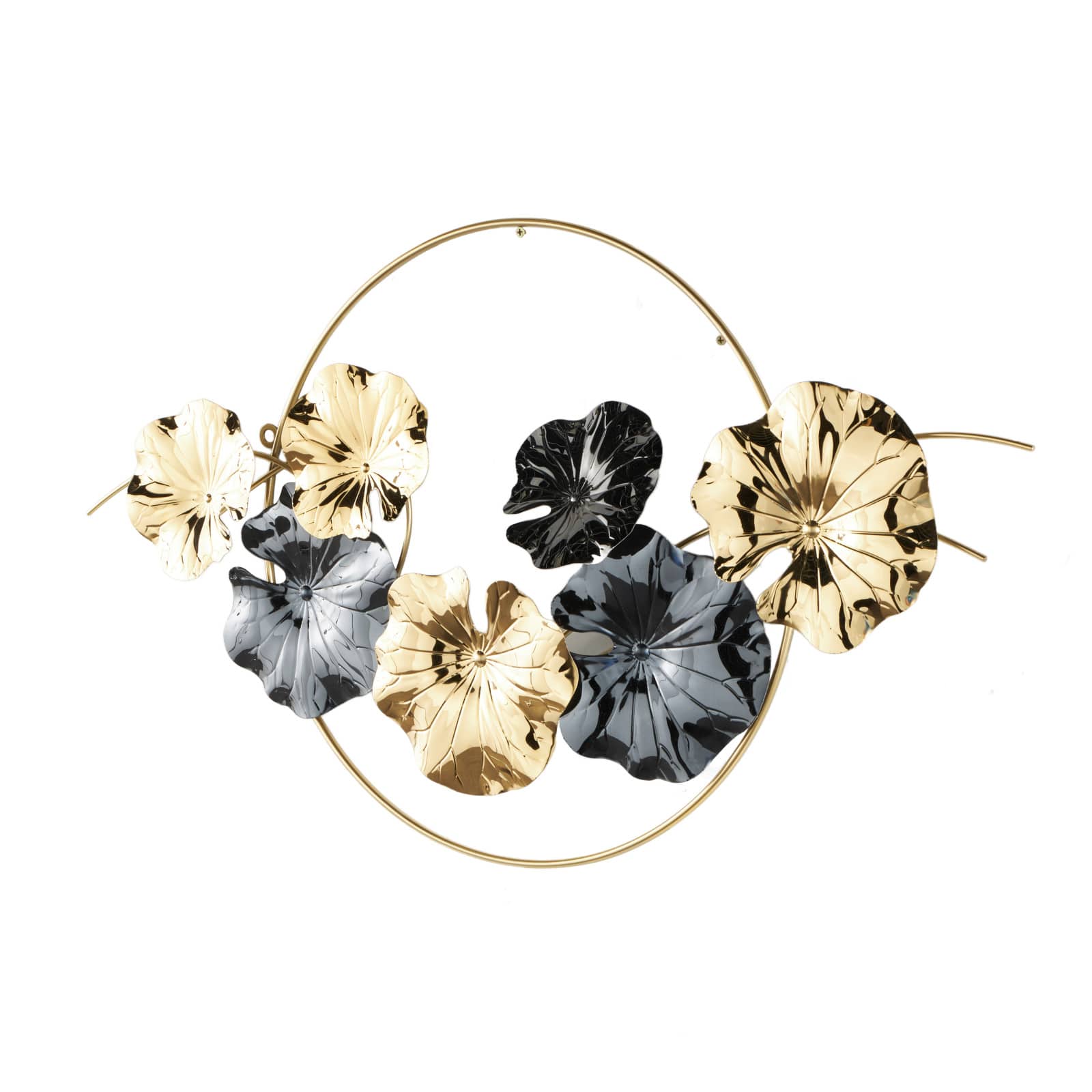 35" x 20" Gold Stainless Steel Leaf Home Wall Décor