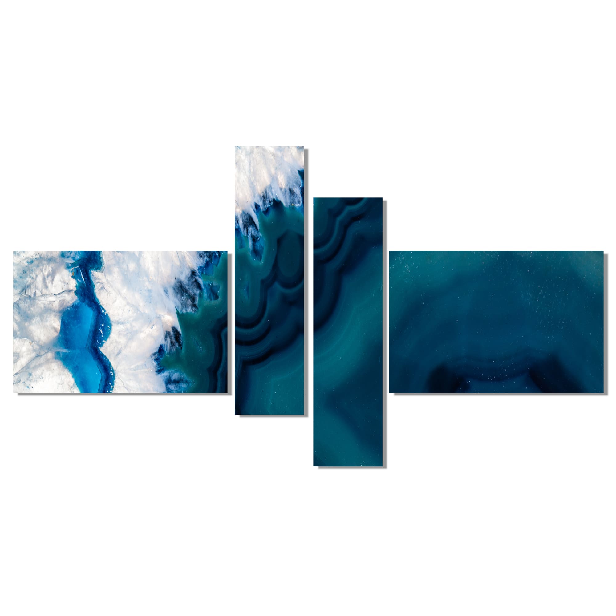 Designart - Blue Brazilian Geode - Abstract Canvas Wall Art Print