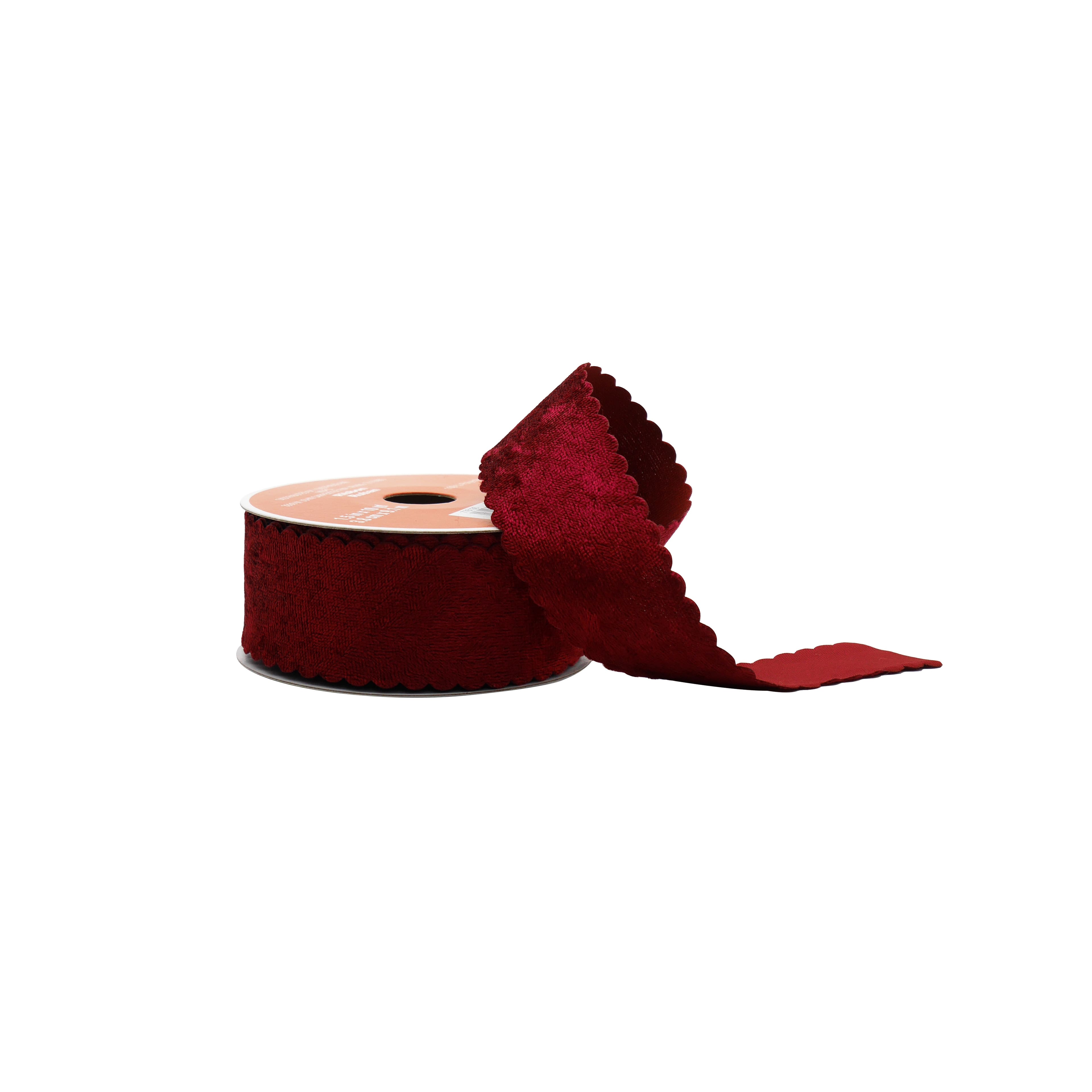 1.5" x 10yd. Burgundy Wavy Edge Velvet Ribbon by Celebrate It®