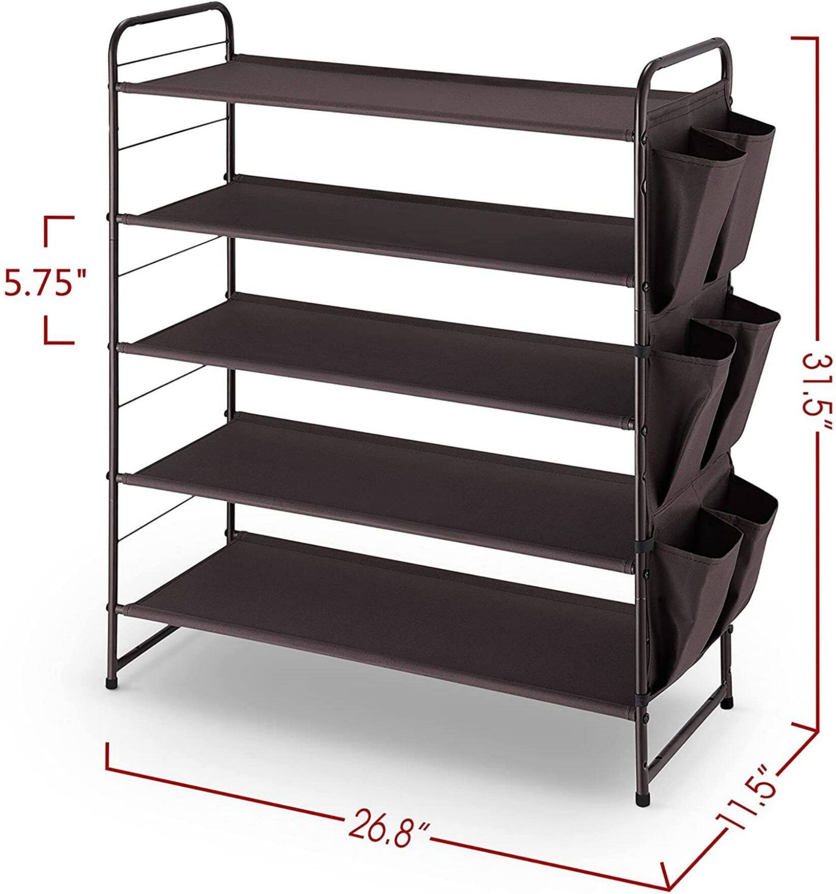 NEX™ Oumilen Bronze 5-Tier Stackable Shoe Rack