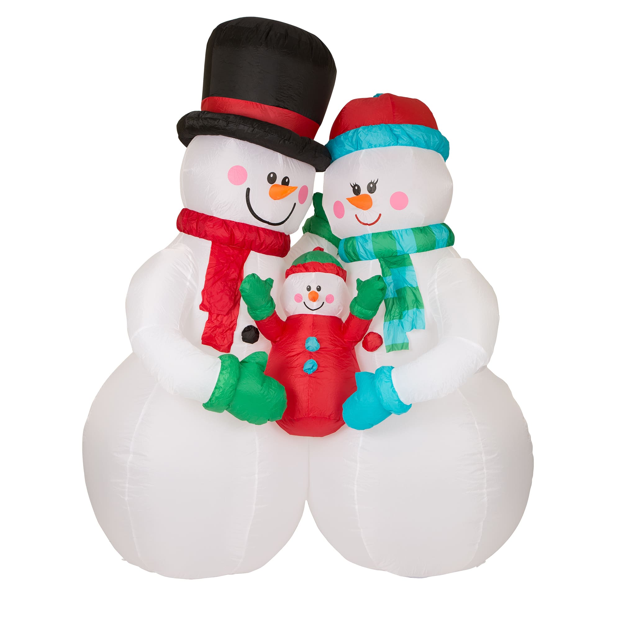 8ft. Glitzhome&#xAE; Inflatable Snowman Family with Lights