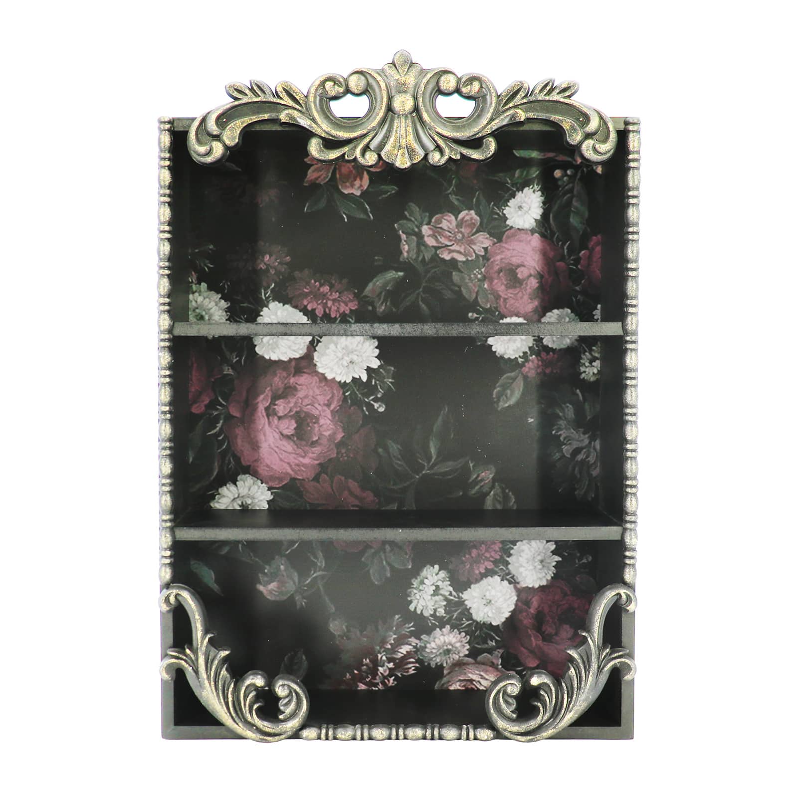 ASH WALL BLACK CUBBY W/FLORAL