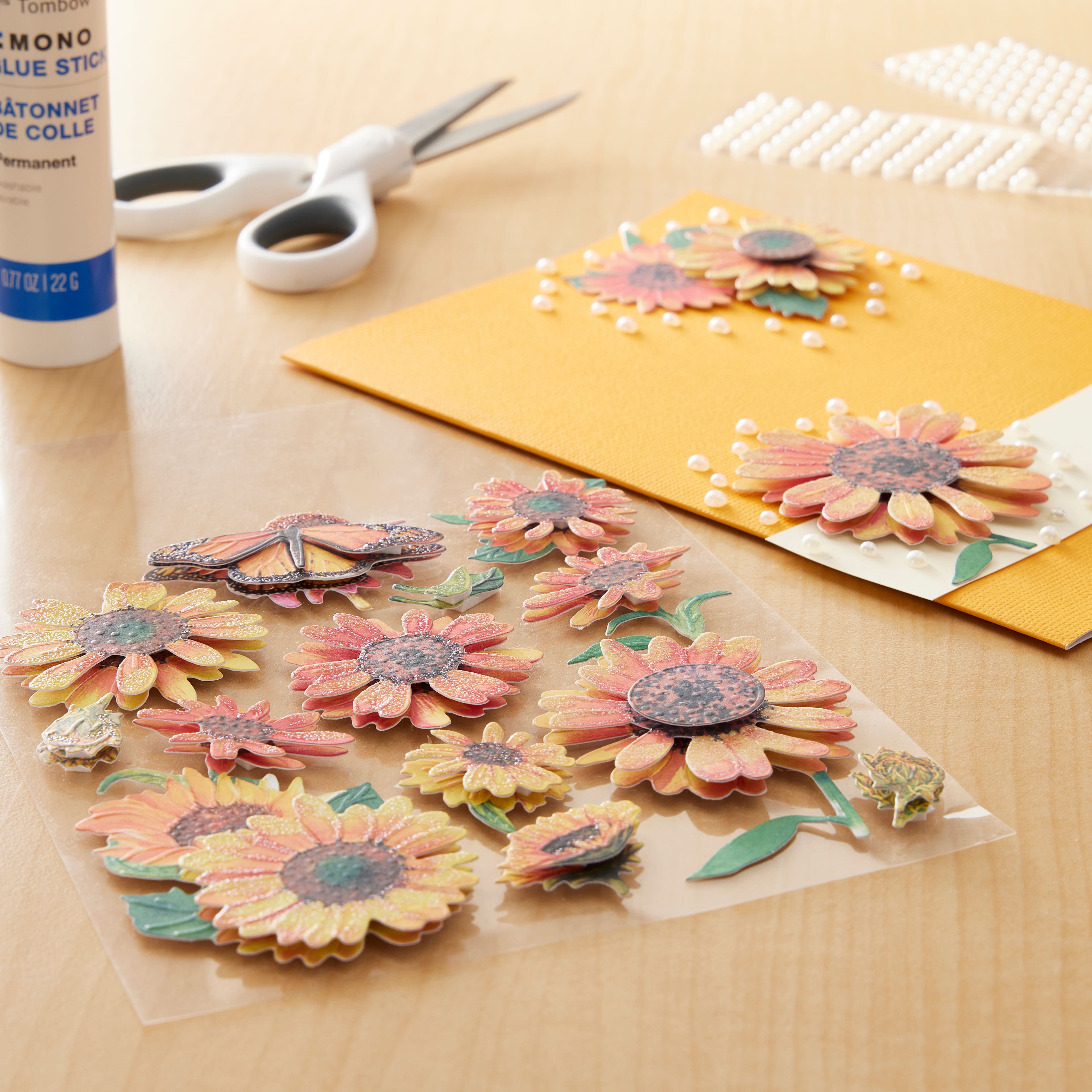 12 Pack: Dimensional Sunflower Stickers by Recollections&#x2122; Signature&#x2122;