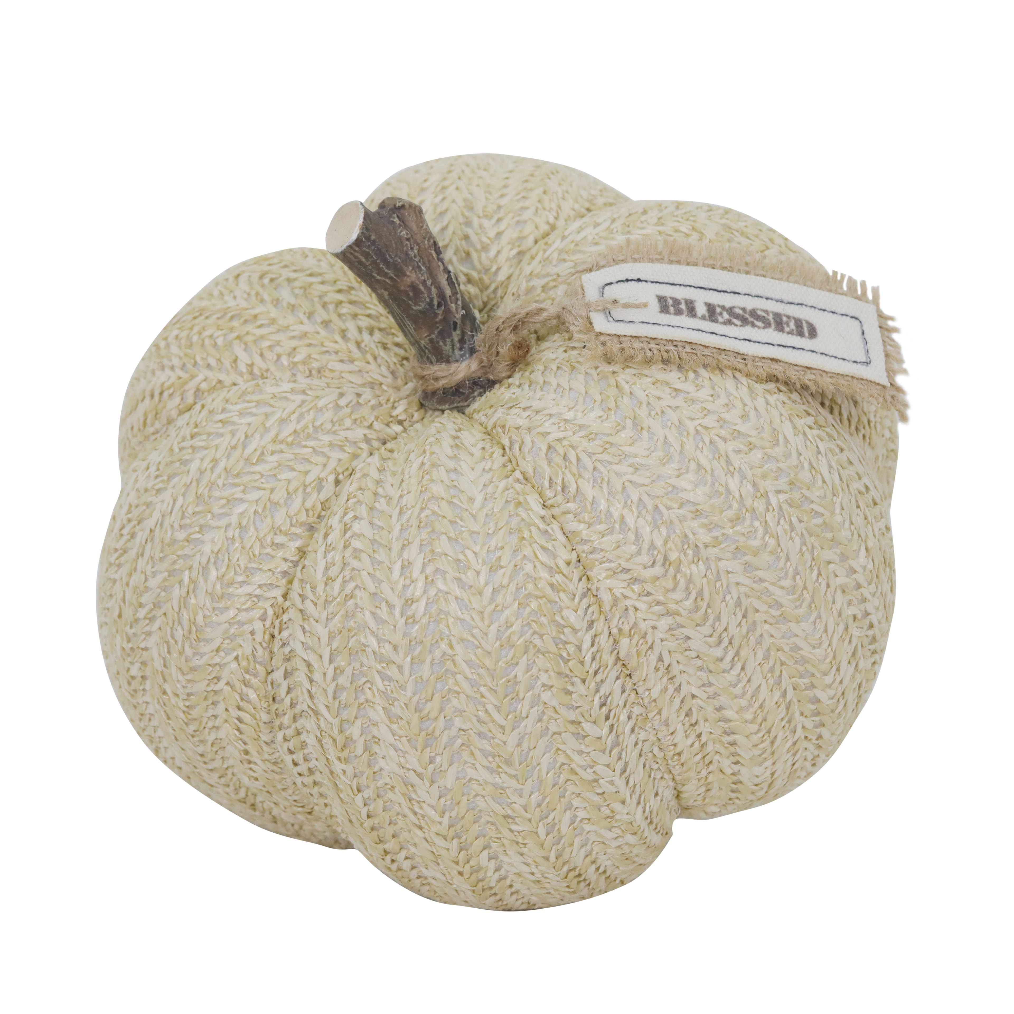 9" Natural Fabric Pumpkin Tabletop Décor by Ashland®