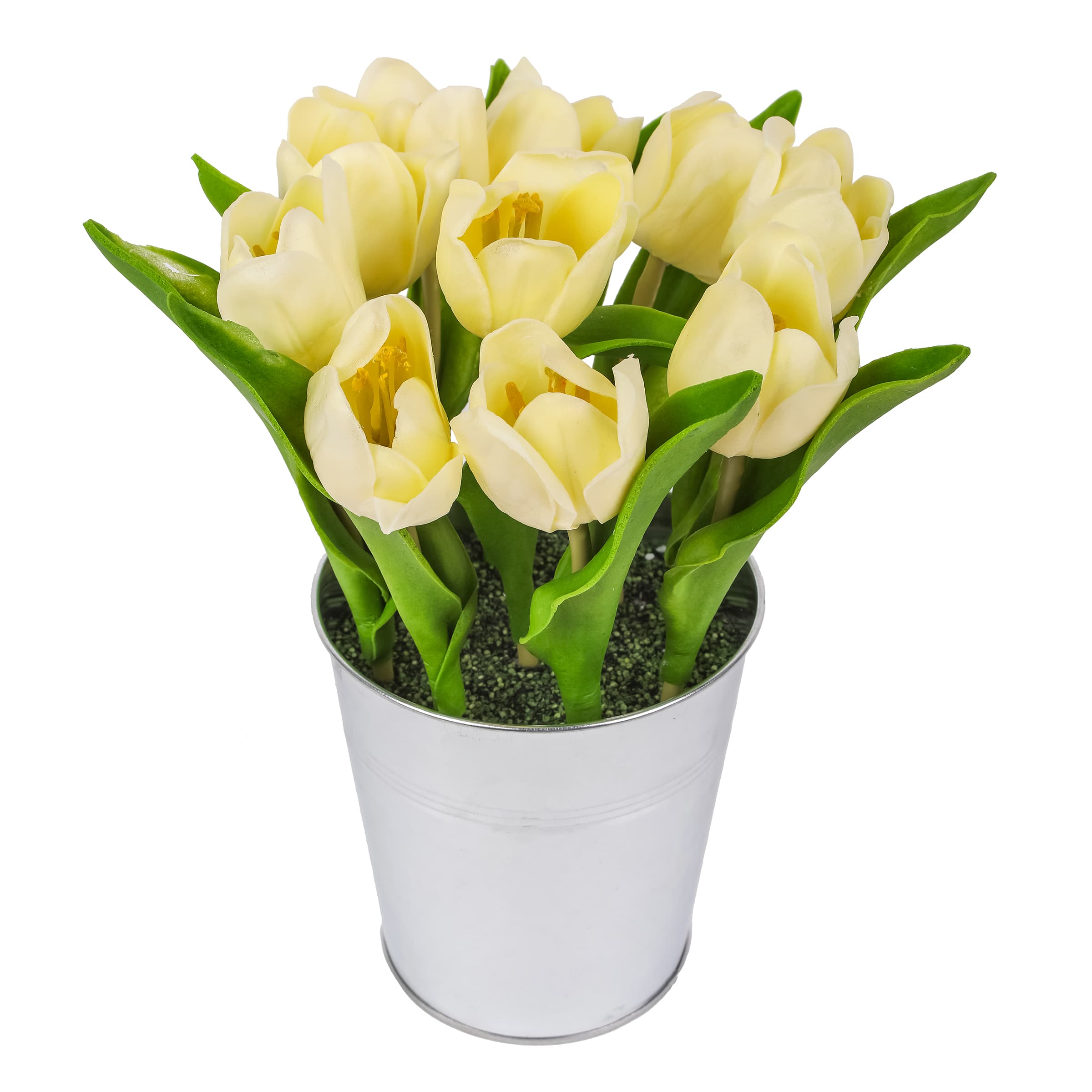 9" Tulip Bouquet in Metal Pot