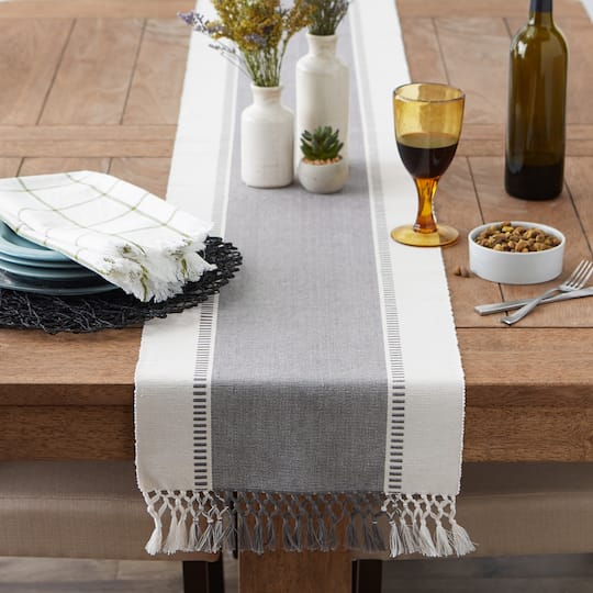 DII Runner da tavola in cotone, blu tempesta, 13 x 108 cm DII Runner da tavola in cotone, blu tempesta, 13 x 108 cm