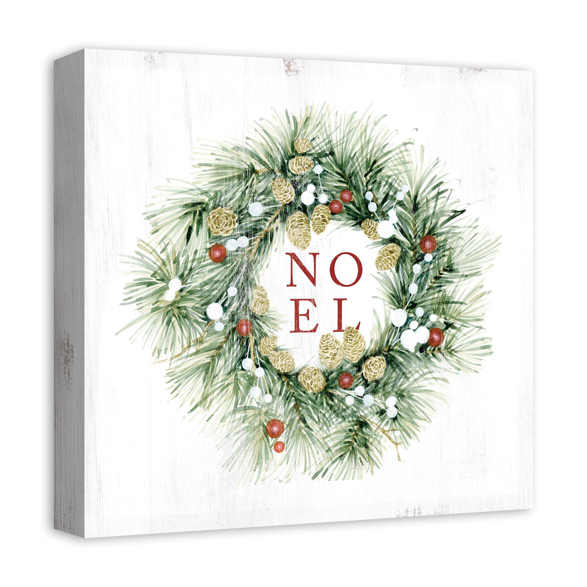 Christmas Wreath Noel Canvas Wall Art