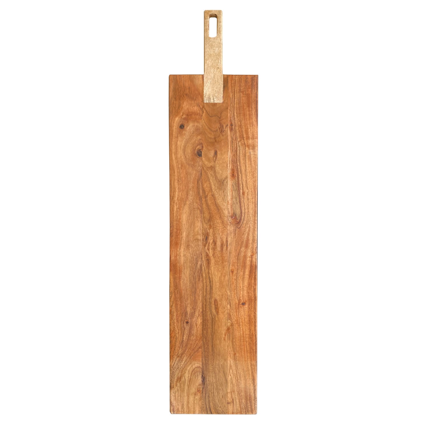 Hello Honey® 35" Natural Handled Acacia & Mango Wood Cheese & Serving Board