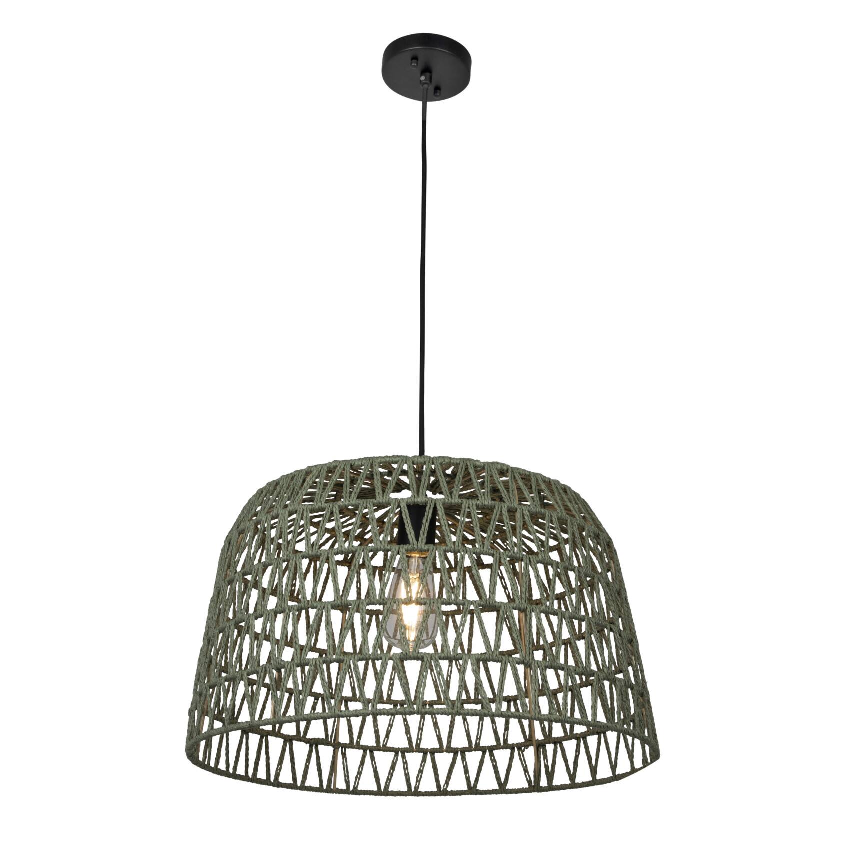 Hello Honey® 19.5" Boho Open Weave Metal and Paper Rope Ceiling Light