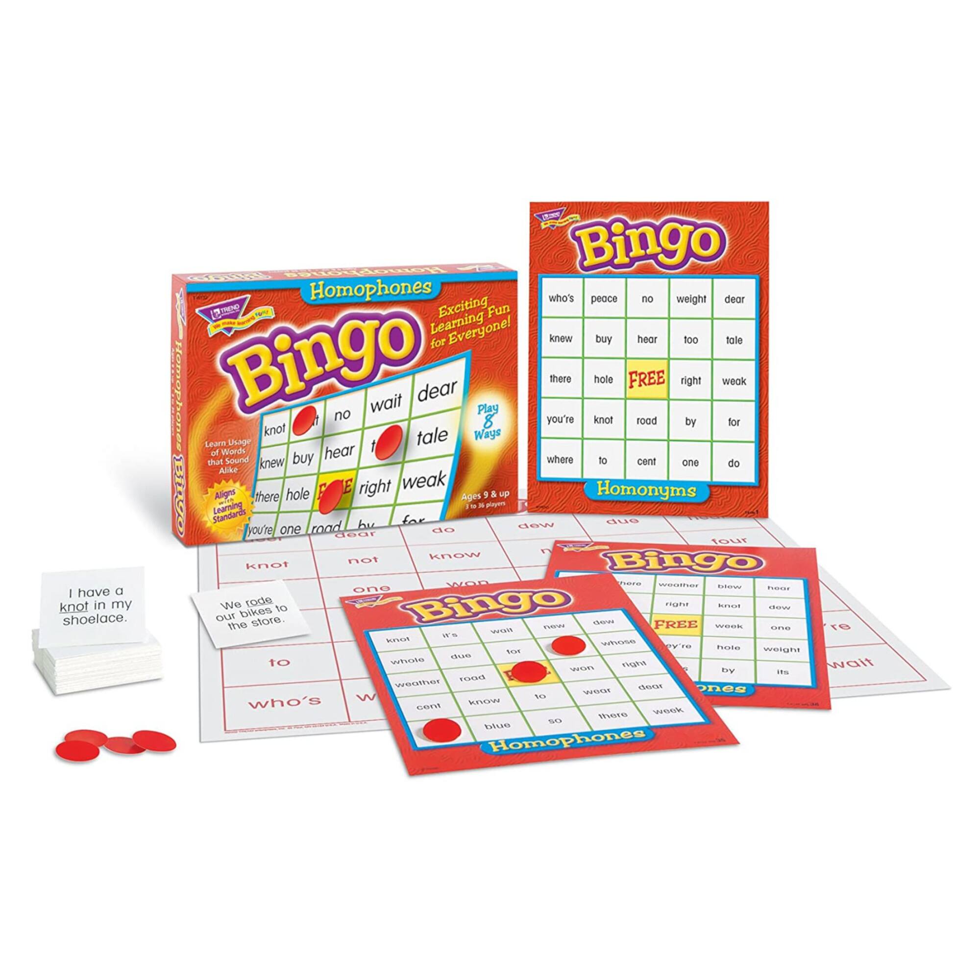 Trend Enterprises&#xAE; Homophones Bingo