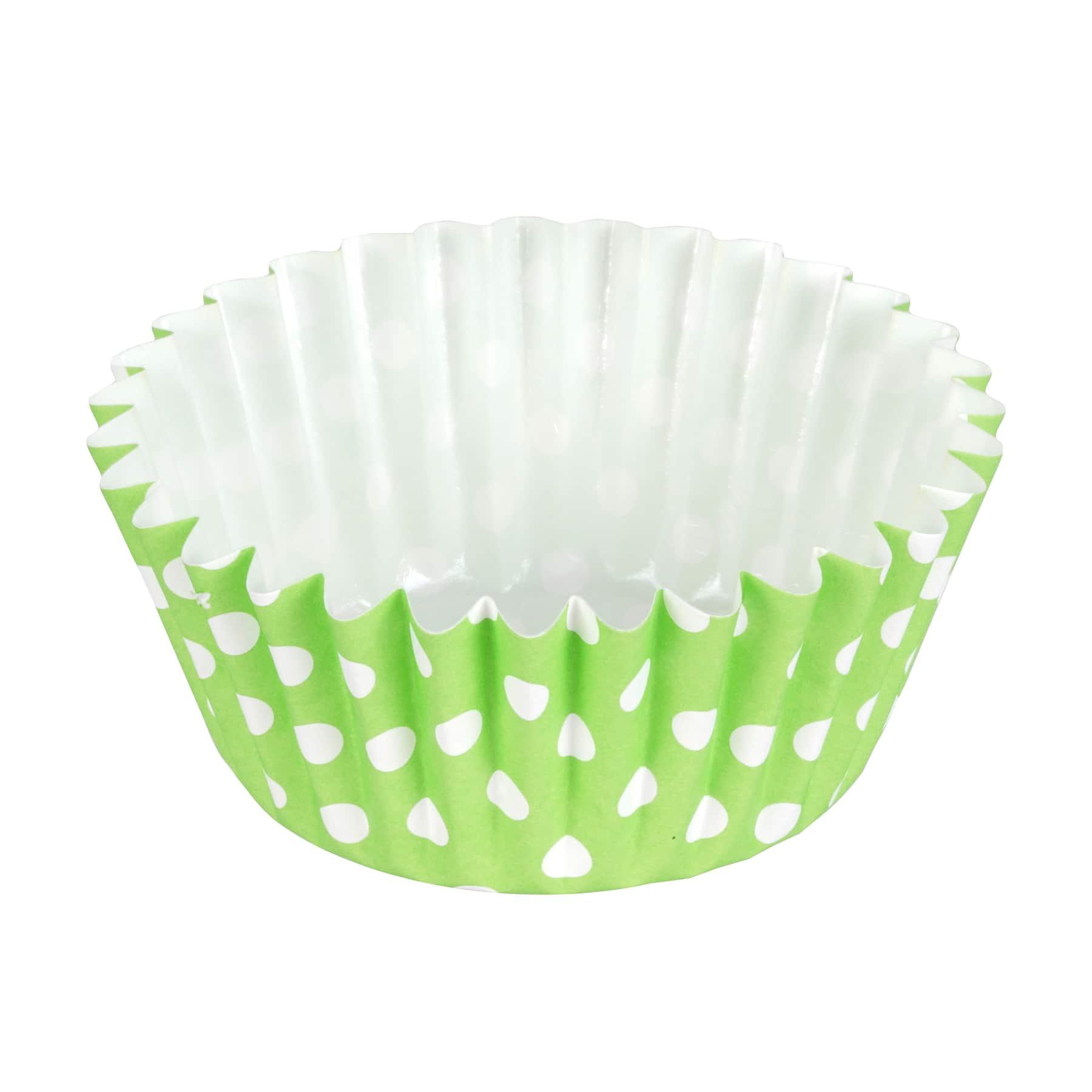 Lime Green Dot Jumbo Cupcake Liners