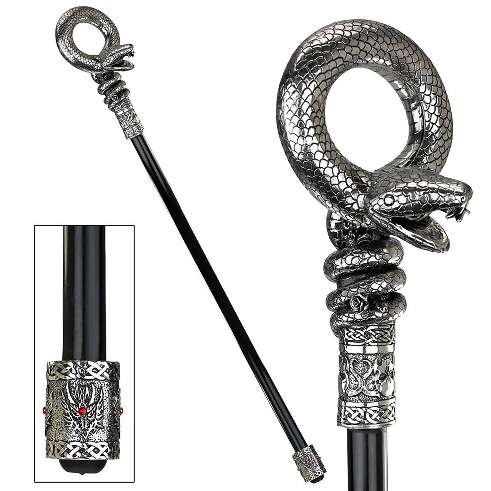 Design Toscano Dragonsthorne Collection 41&#x22; Medusa&#x27;s Snake Walking Stick