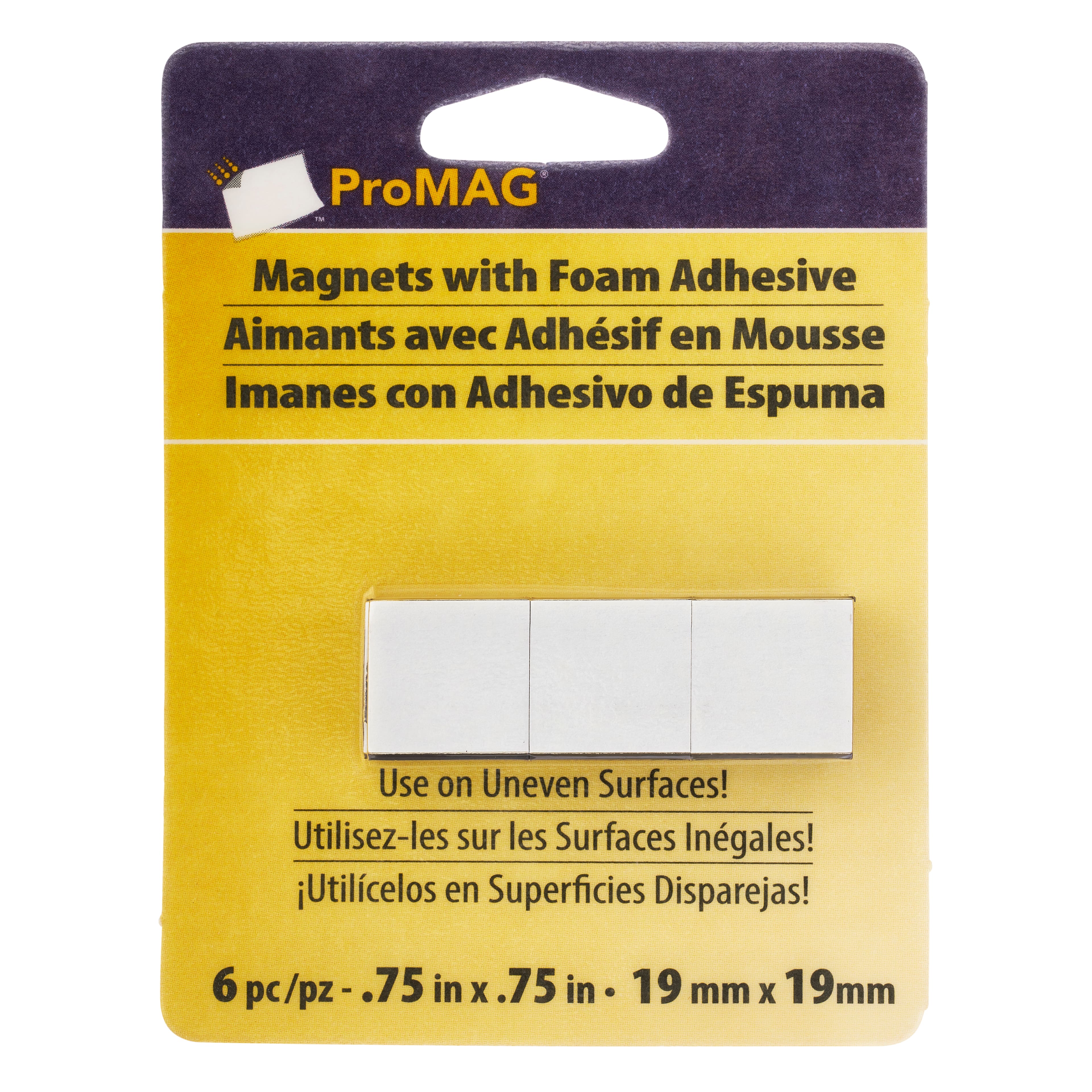 Pro MAG® Magnets with Foam Adhesive, 3/4