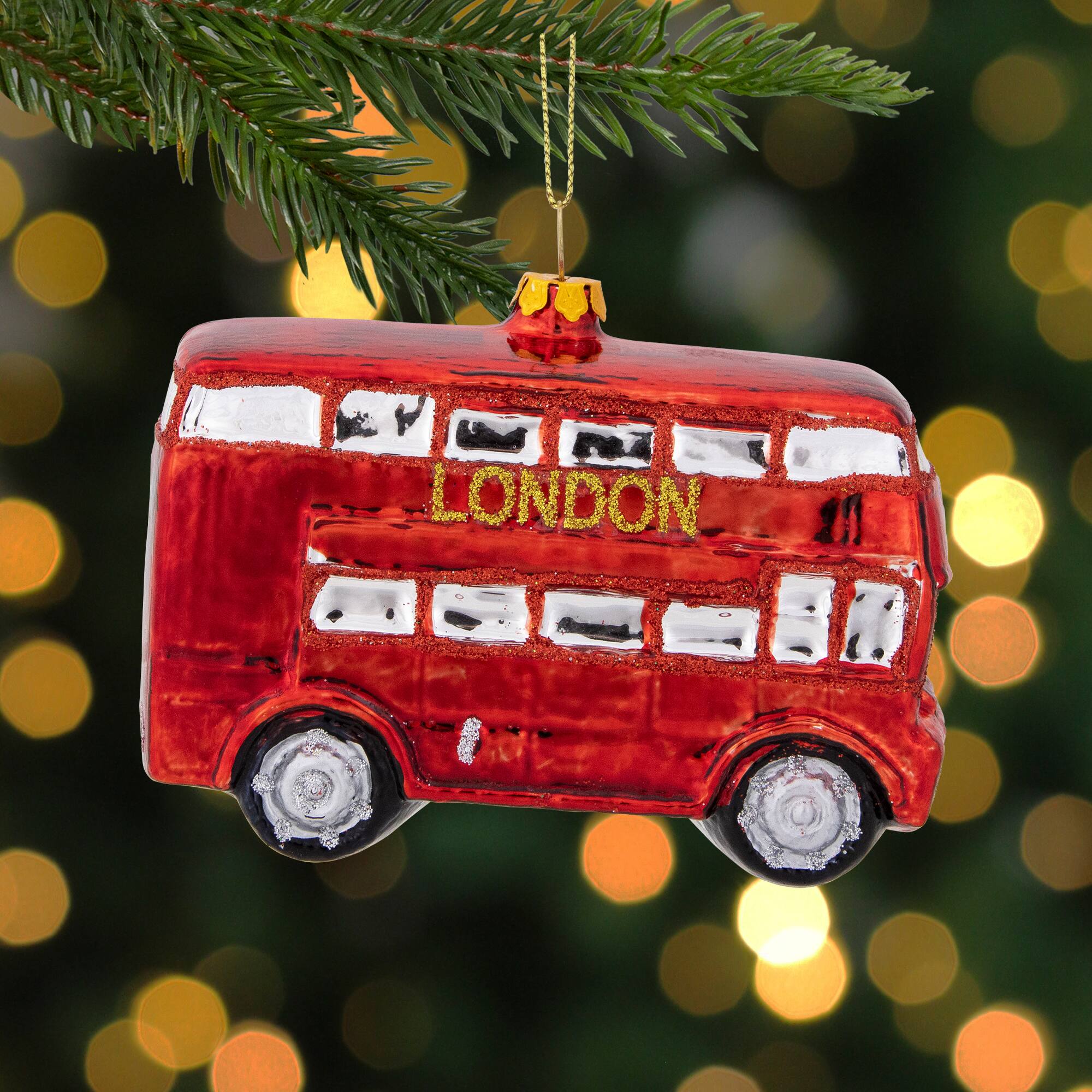 4.5" Red Double Decker London Tour Bus Christmas Ornament