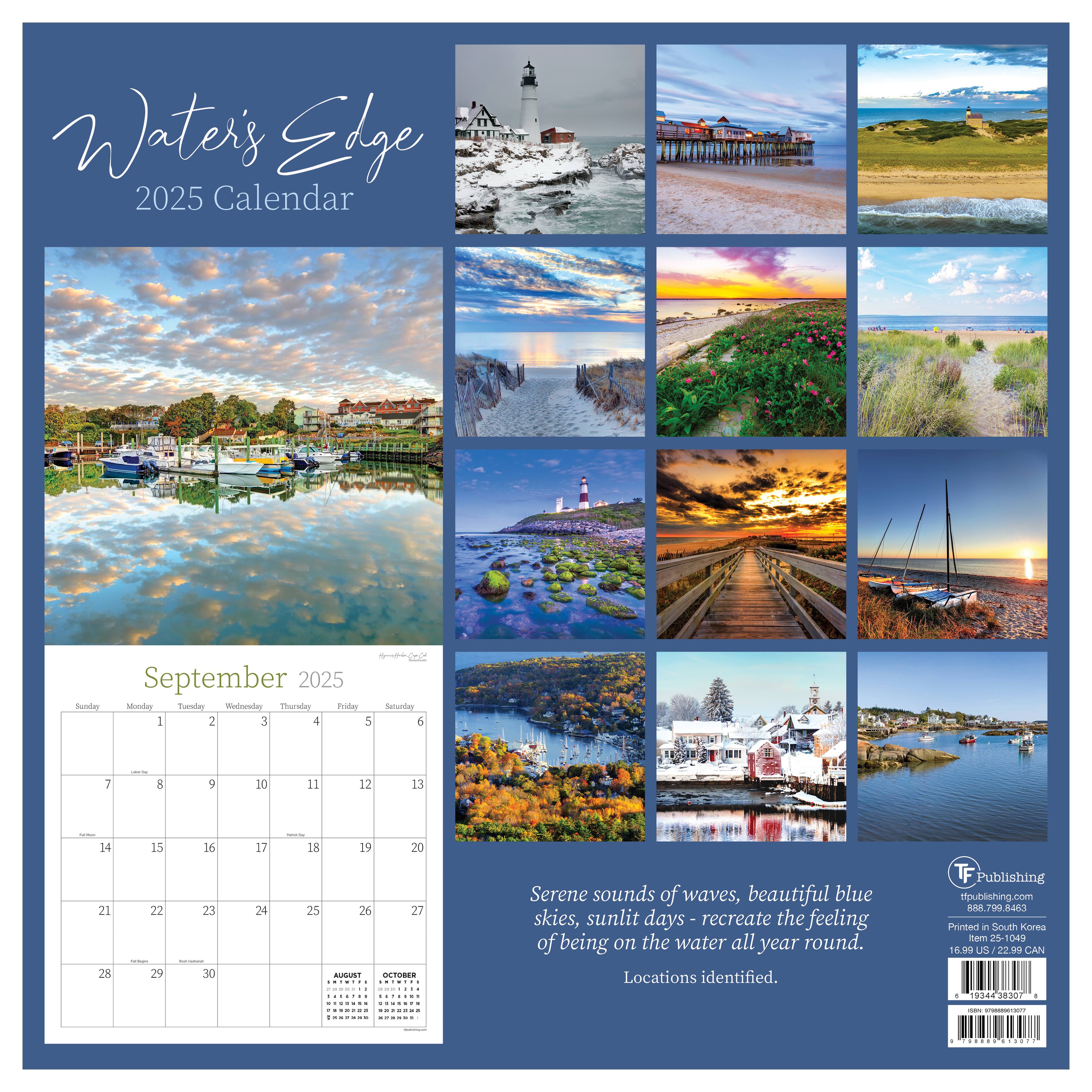 TF Publishing 2025 Water's Edge Wall Calendar