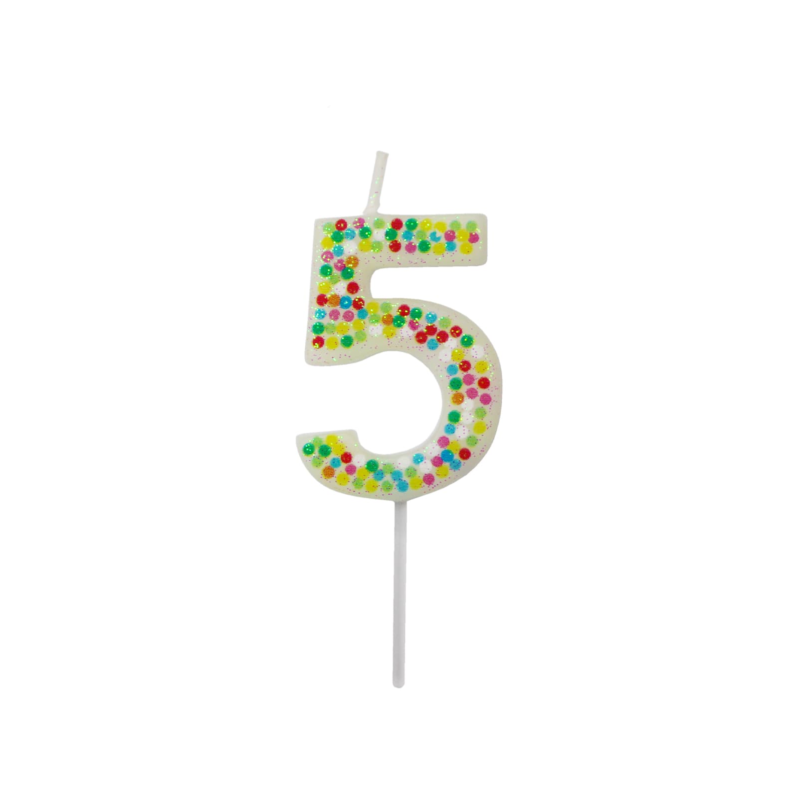 Bougie d’anniversaire en forme de chiffre avec confettis de Celebrate It