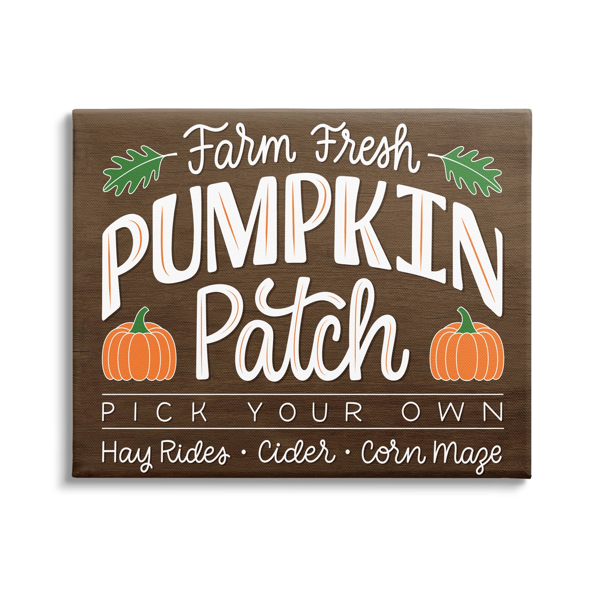 Stupell Industries Farm Fresh Pumpkin Patch Sign Canvas Wall Art