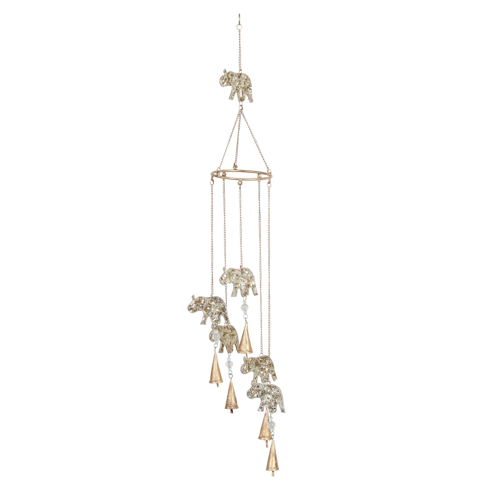 39" Gold Metal Elephant Eclectic Windchime