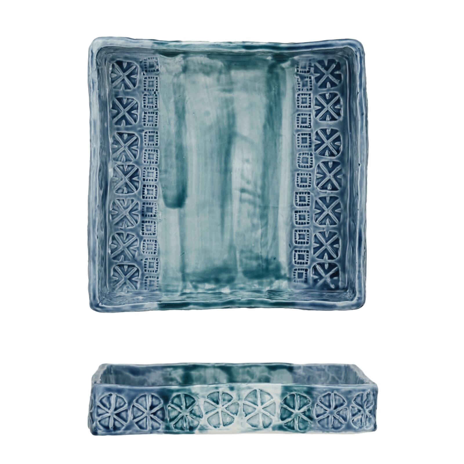 Hello Honey&#xAE; 7.5&#x22; Blue Coastal Stoneware Napkin Holder