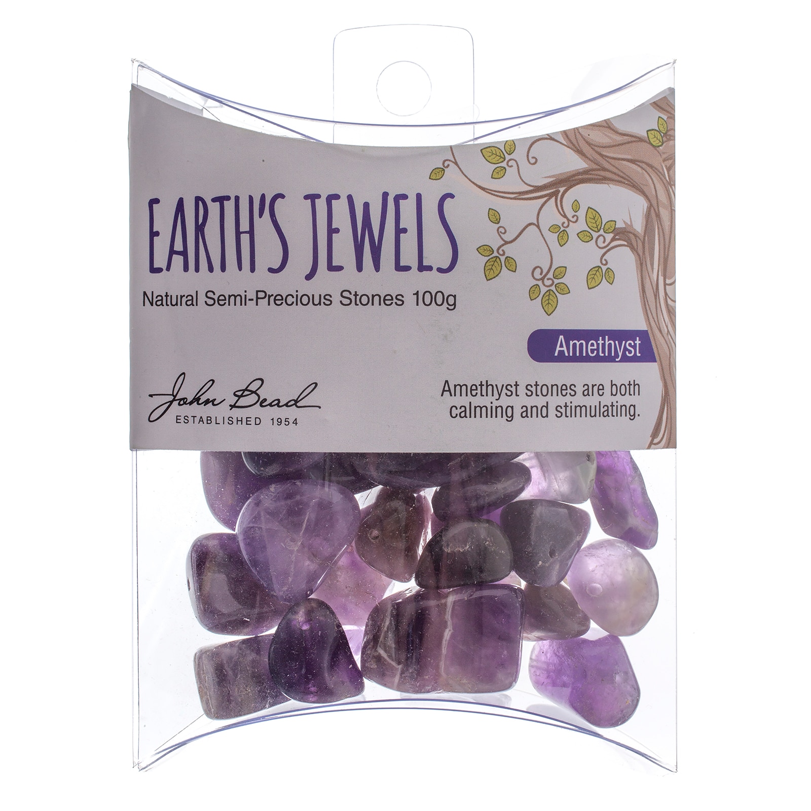 John Bead Earth's Jewels Natural Stone Bead Assortment, 100g