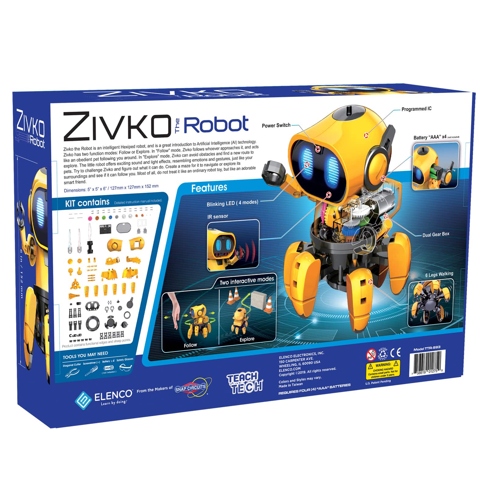3dmakerworld Elenco Teach Tech Zivko The Robot for sale online 