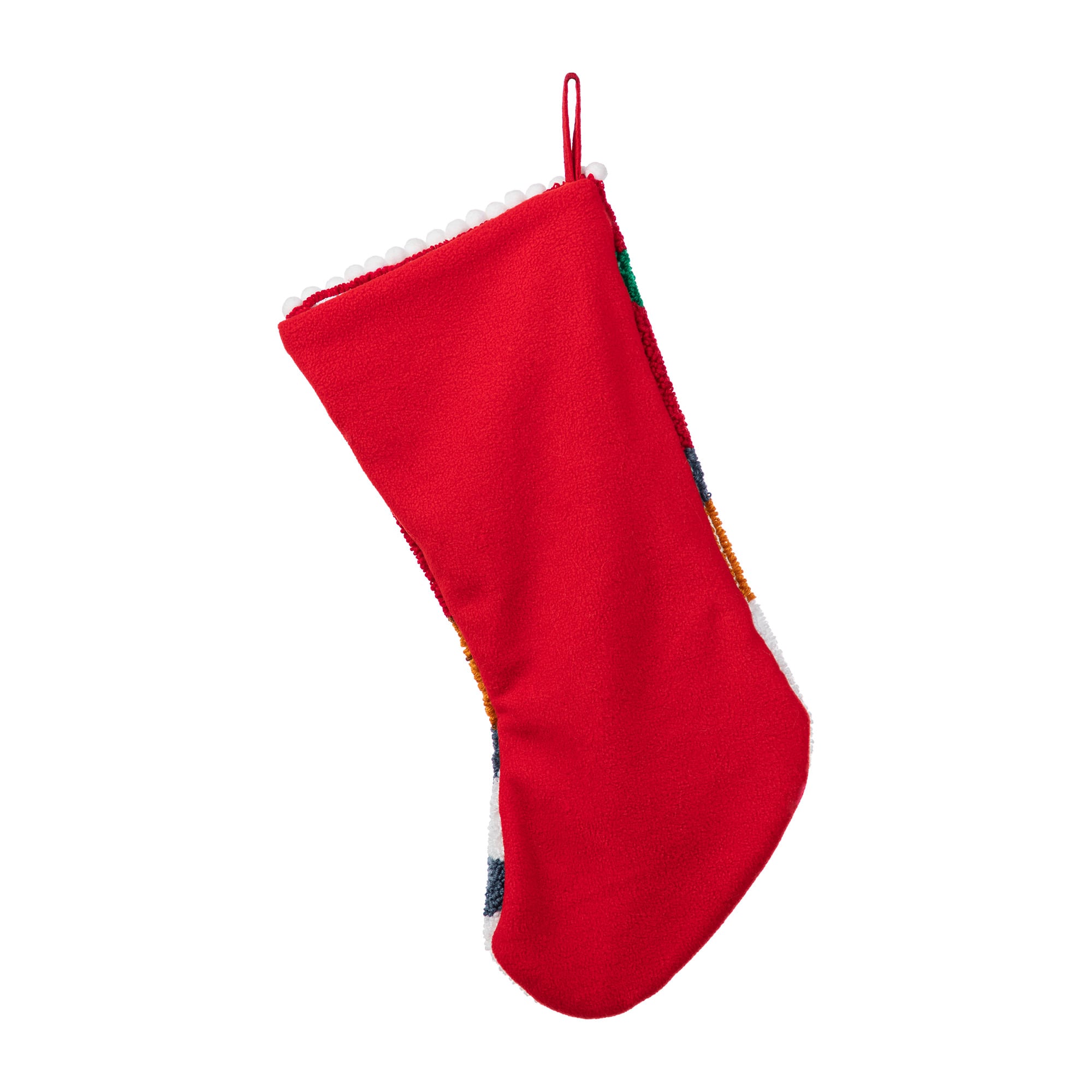 Glitzhome&#xAE; 21&#x22;L Hooked Christmas Gingerbread Man Stocking