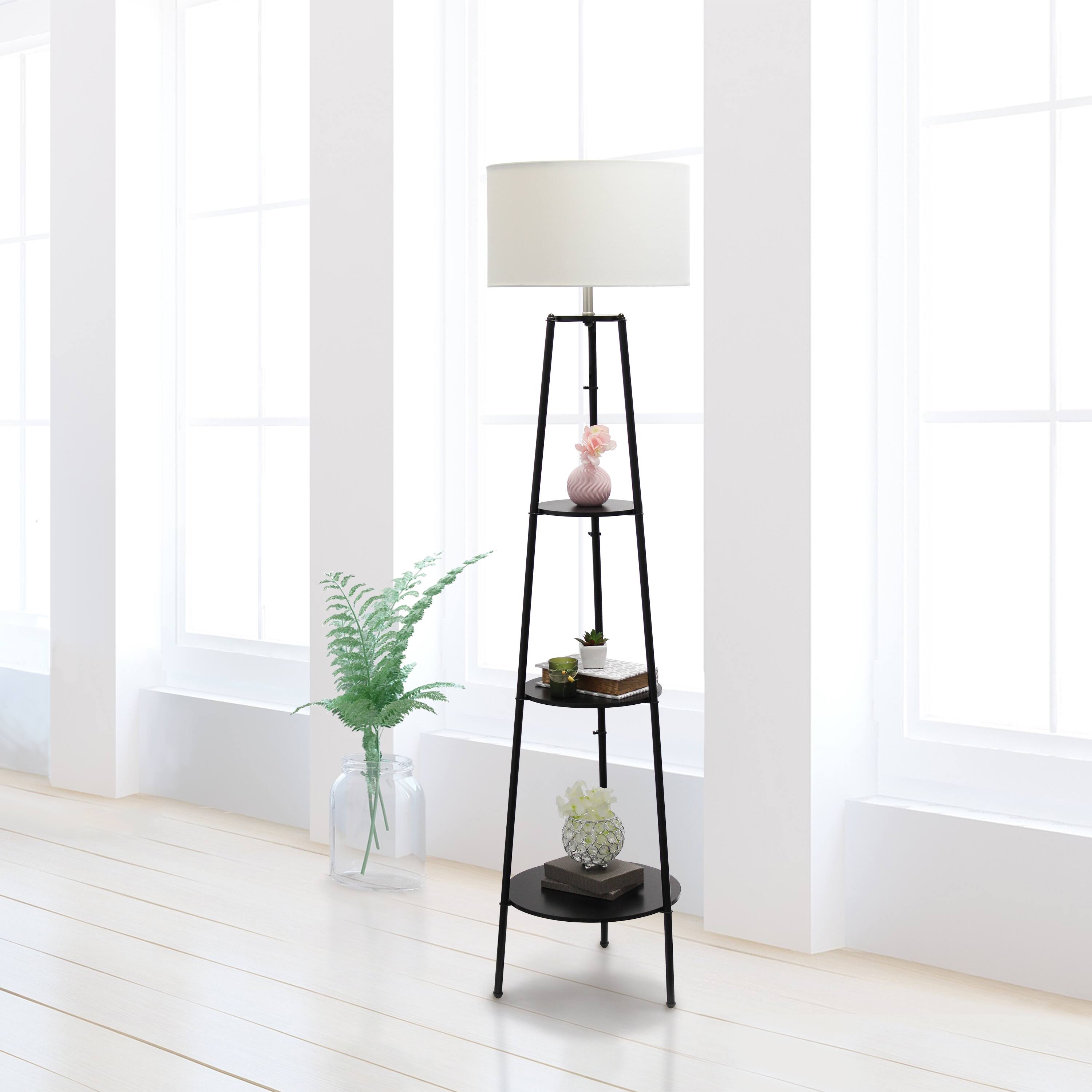 Simple Designs 62.5&#x22; Tripod 3 Tier Floor Lamp