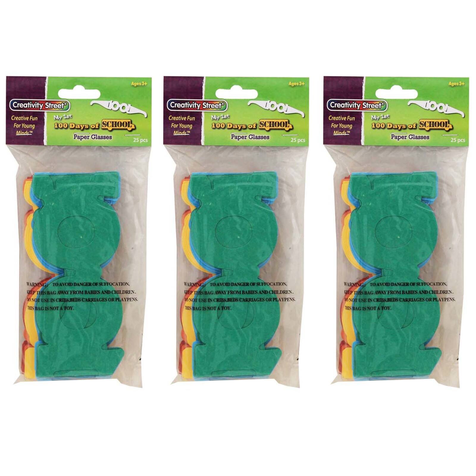 Creativity Street® 100 Days of School 16" Paper Glasses Pack, 3ct.