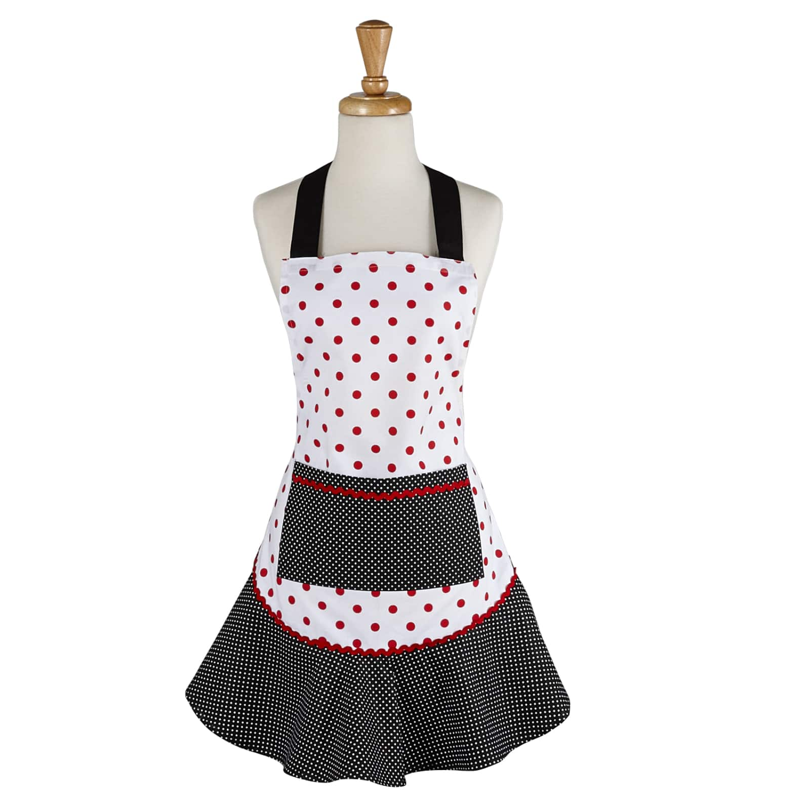 Black/Red Polka Dot Ruffle Ap