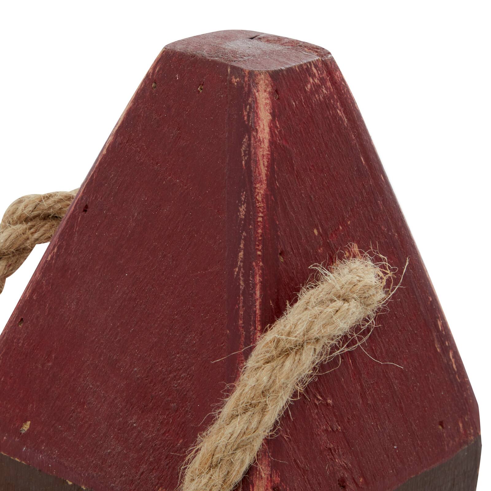 10&#x22; Multicolored Wood Coastal Buoy Sculpture Set