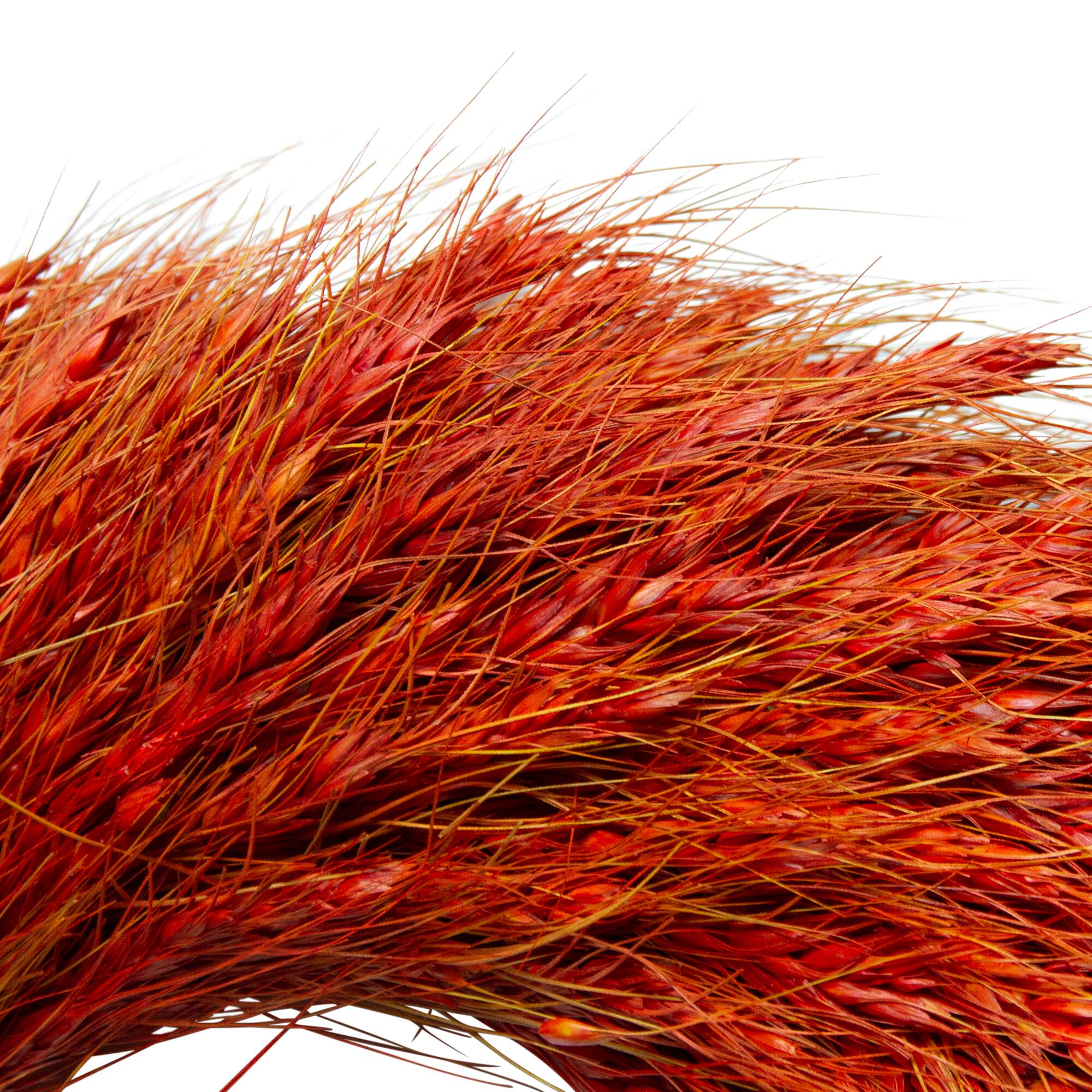 16&#x22; Red &#x26; Orange Ears of Wheat Fall Harvest Wreath