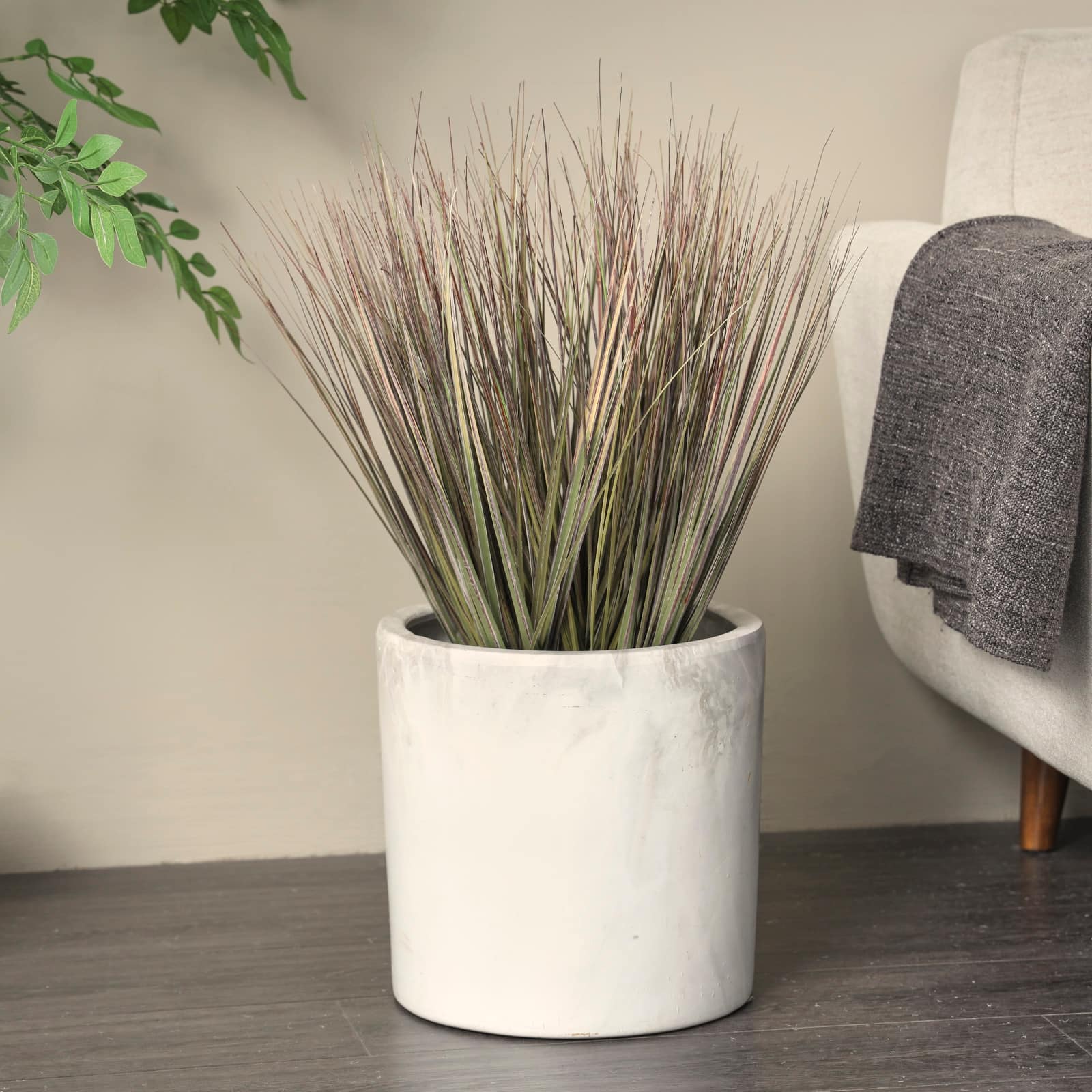 2ft. Onion Grass Artificial Plant with White Pot