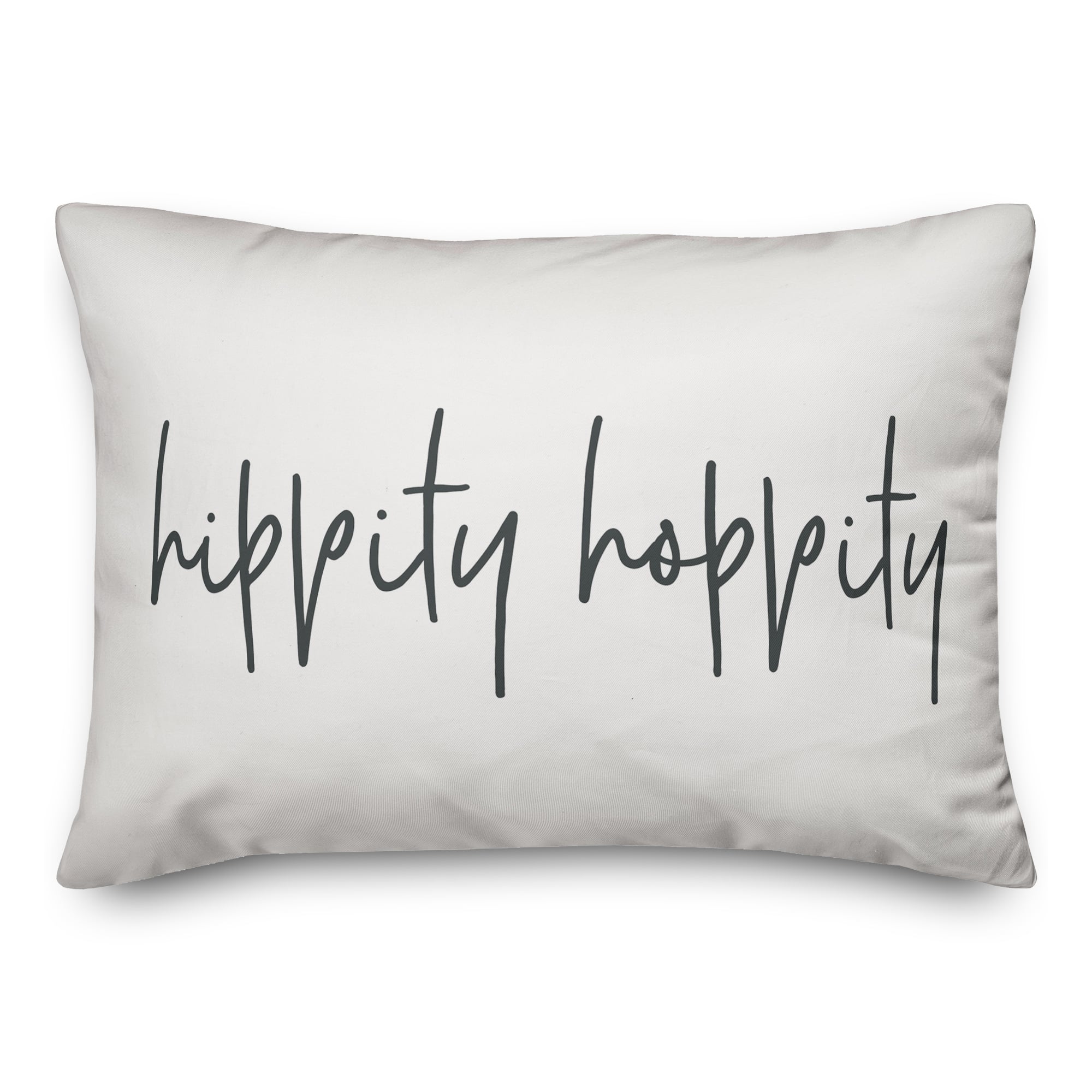 Gray Script Hippity Hoppity Throw Pillow