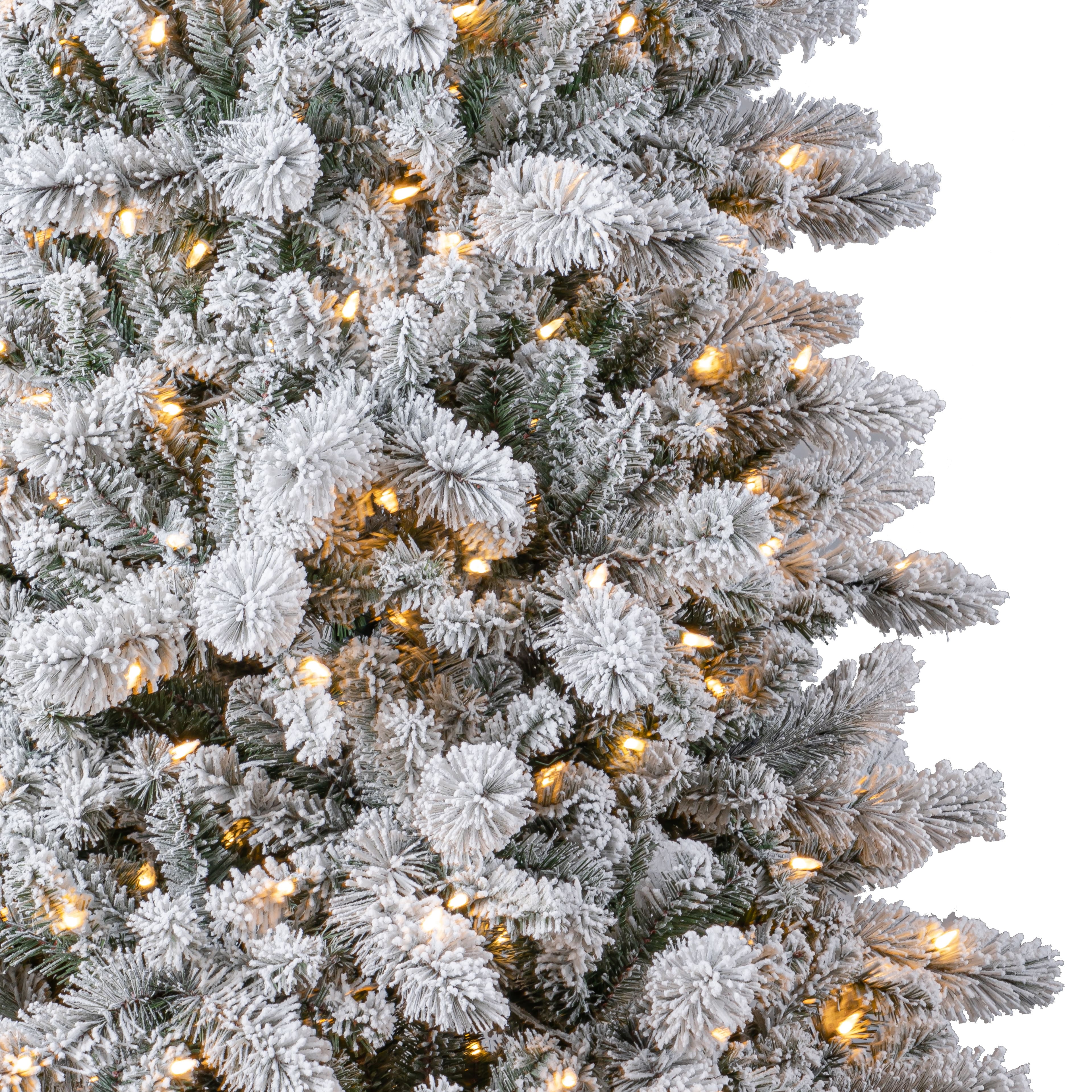 7.5ft. Pre-Lit Vermont Flocked Artificial Christmas Tree, Warm White Twinkle LED Lights by Ashland&#xAE;