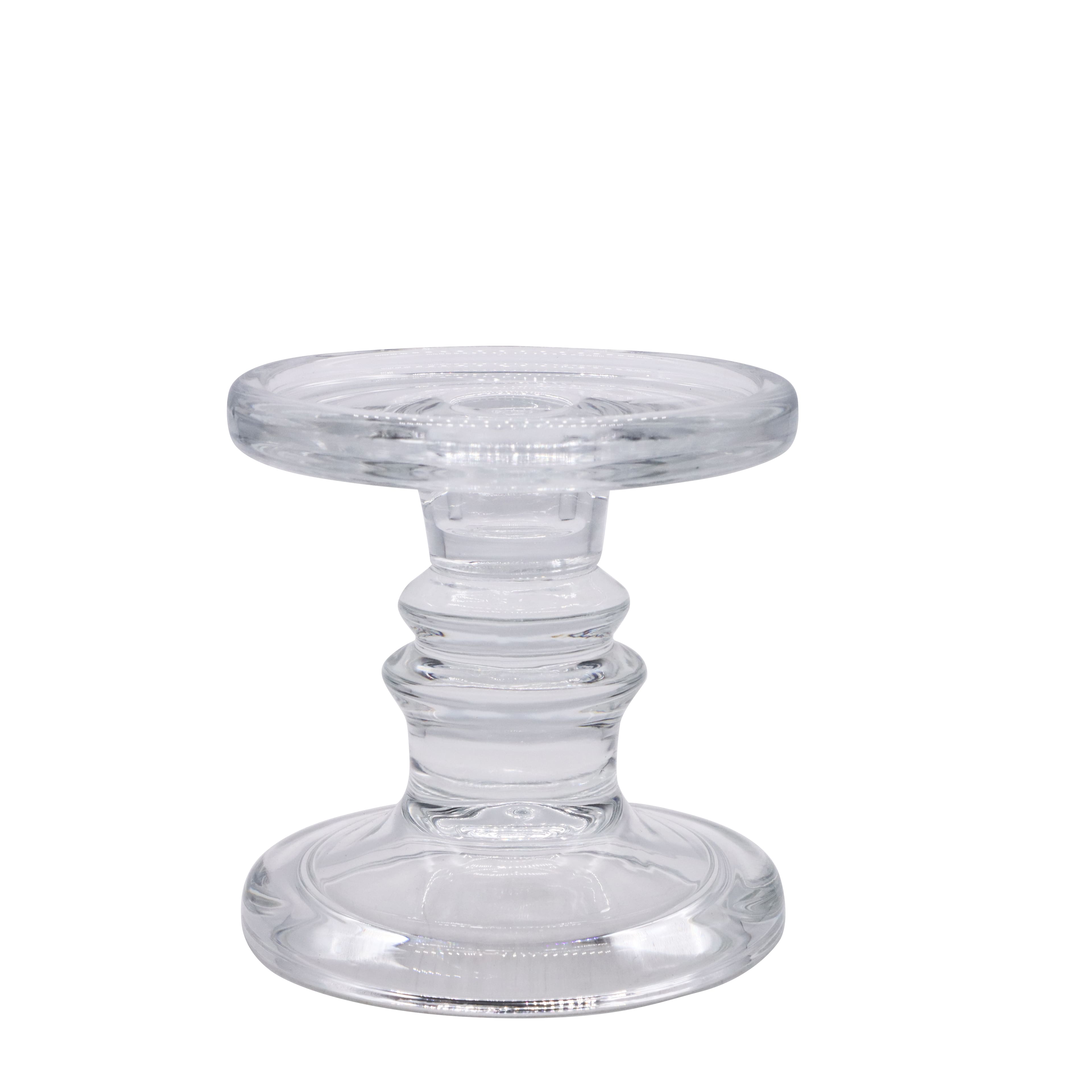 4&#x22; Small Clear Glass Pillar Candle Holder by Ashland&#xAE;