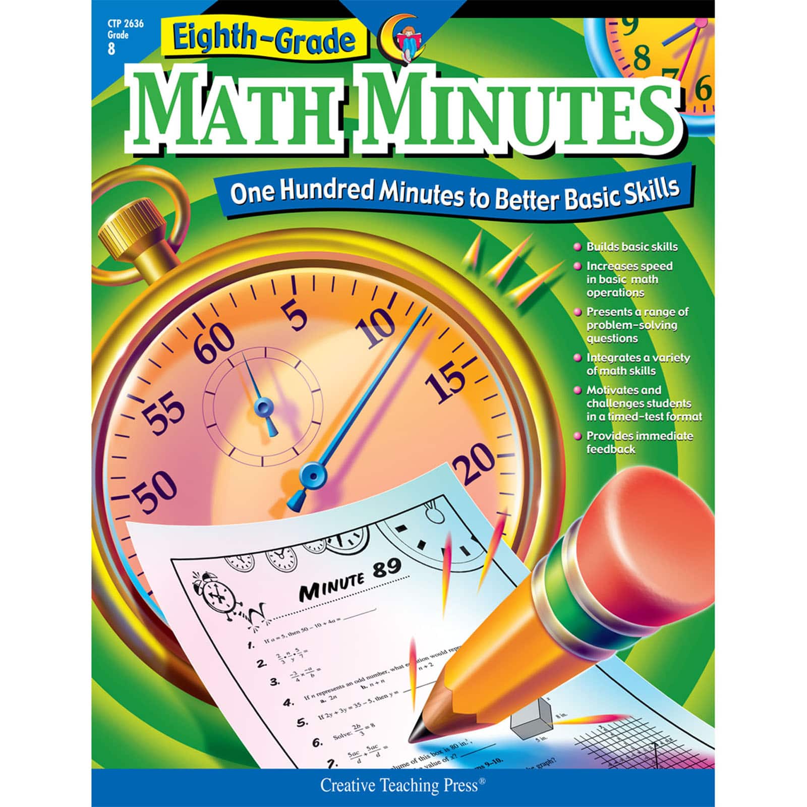 Creative Teaching Press&#xAE; Math Minutes Workbook, Grade 8