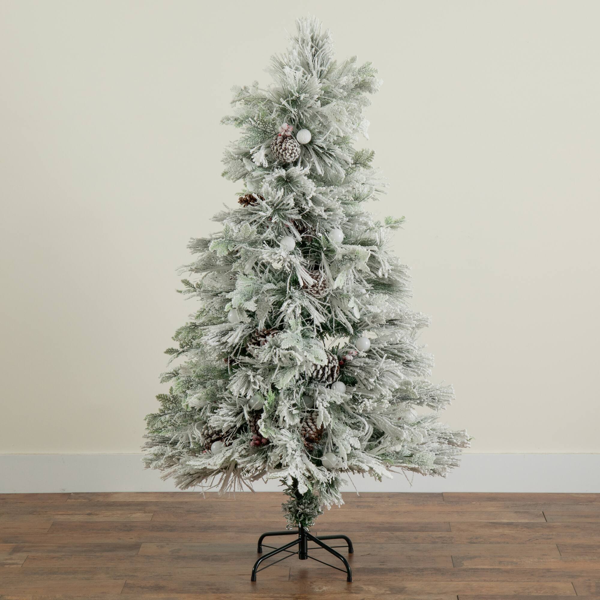 5ft. Fiber Optic Multicolor Bubble-Gum LED Lights Flocked Artificial Christmas Tree