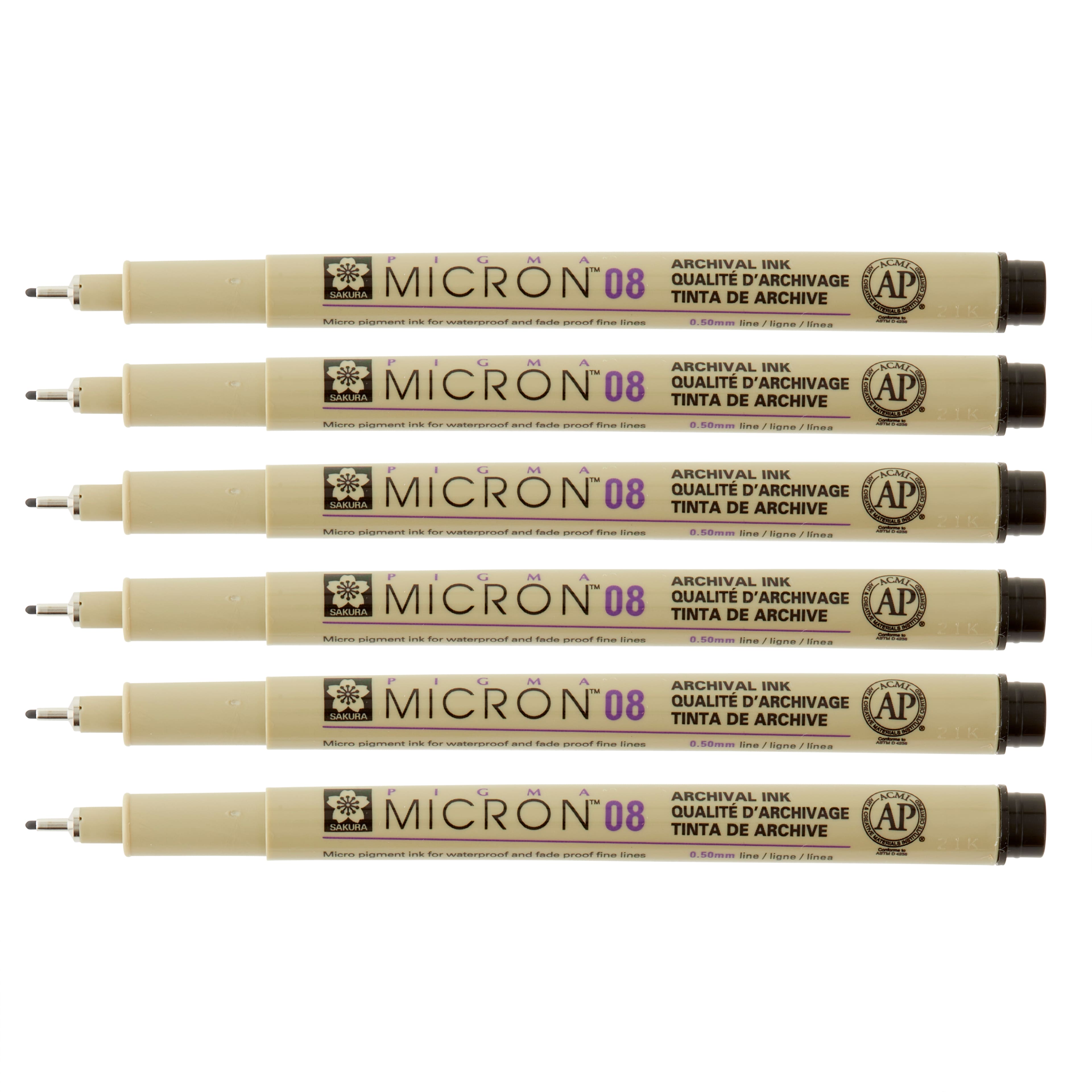 6 Packs: 6 ct. (36 total) Pigma® Micron™ 08 Fine Line Black Pens