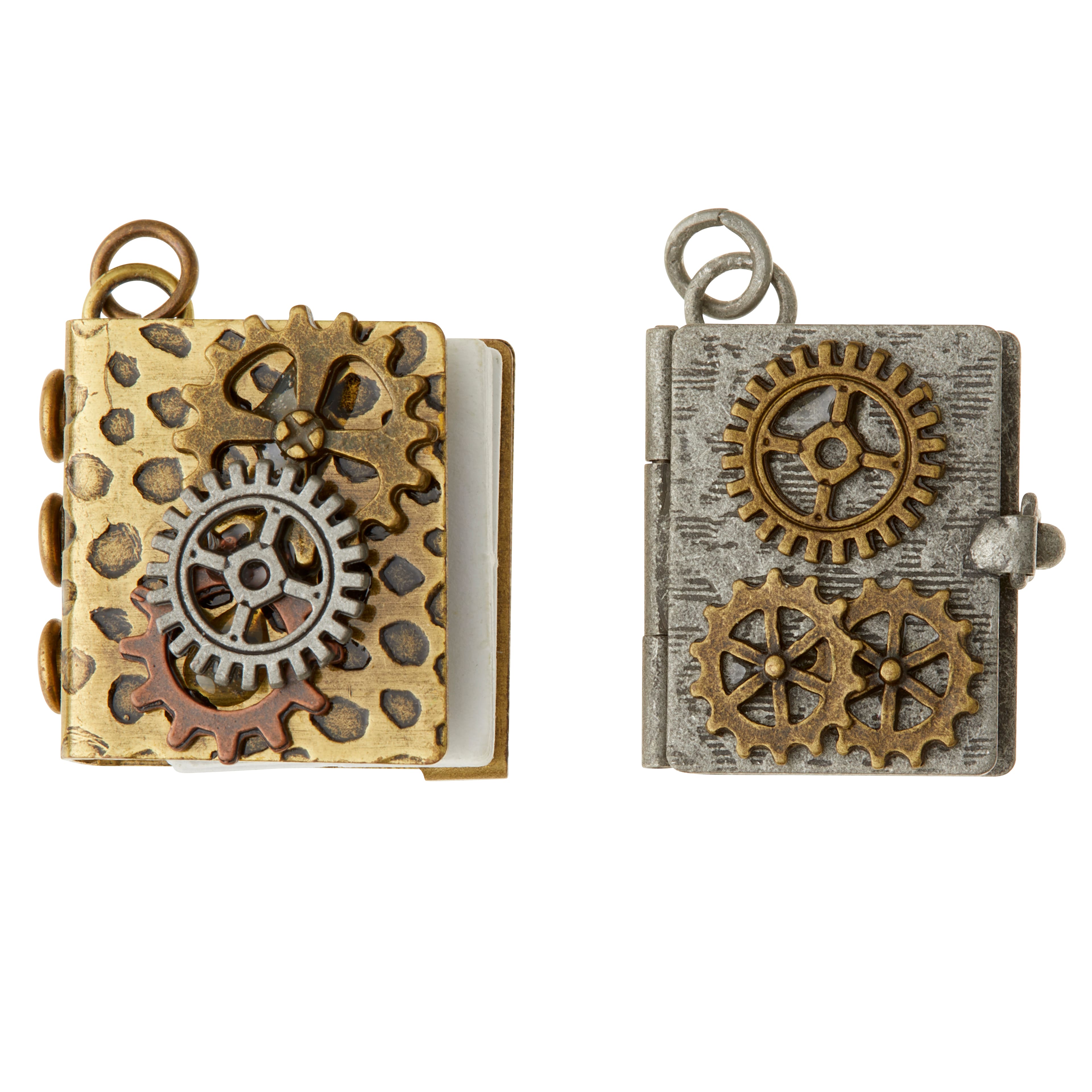 Found Objects™ Oxidized Brass Book Charms By Bead Landing™