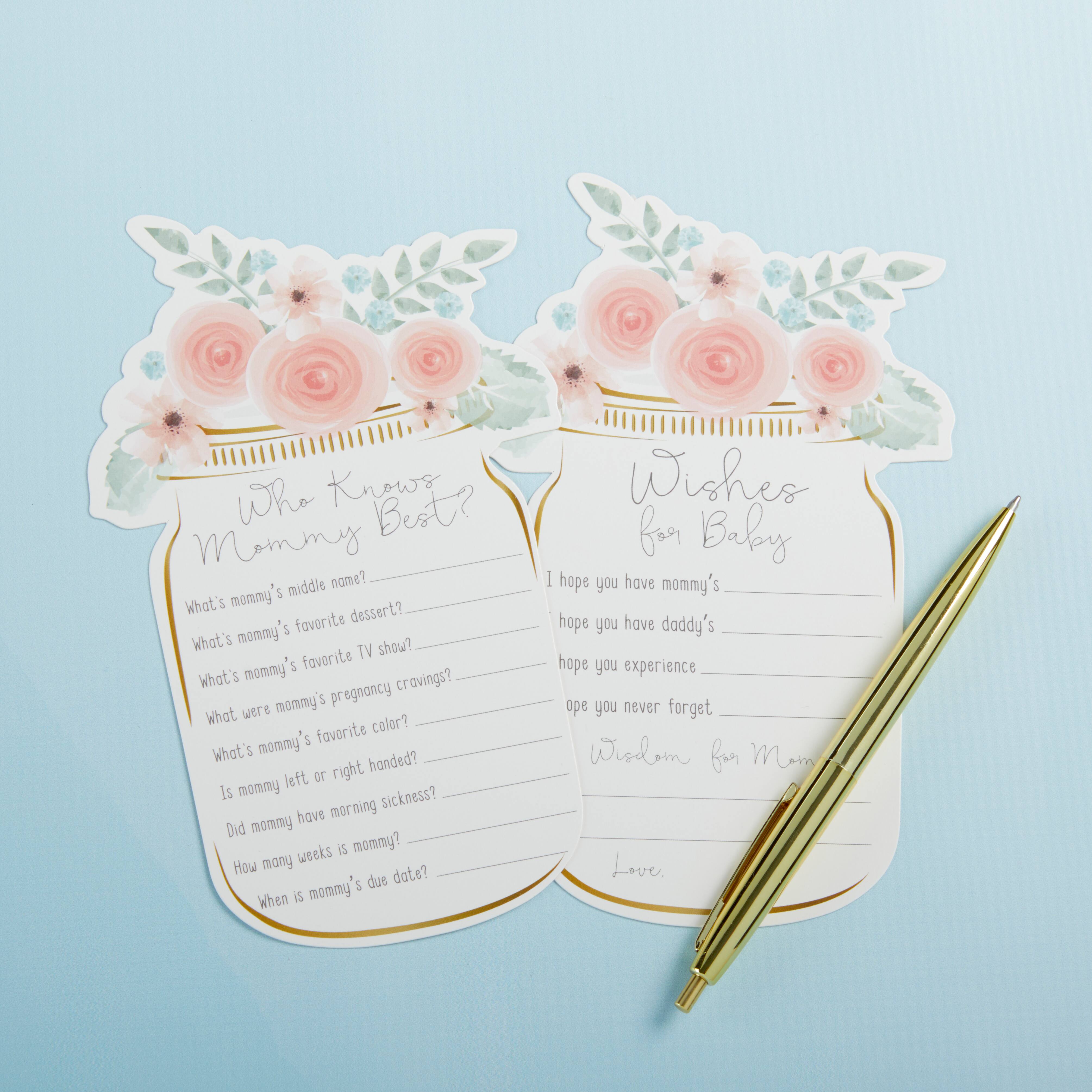 Kate Aspen&#xAE; Floral Mason Jar Baby Shower 5-Game Card Set