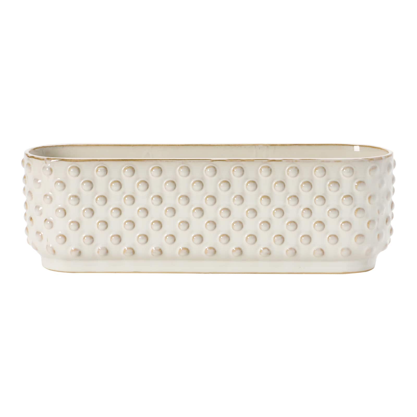 Hello Honey® 15" White Stoneware 3 Section Window Planter