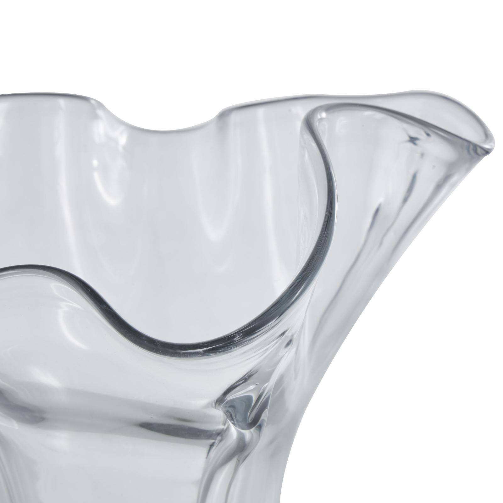 Clear Abstract Fluted Tulip Glass Vase