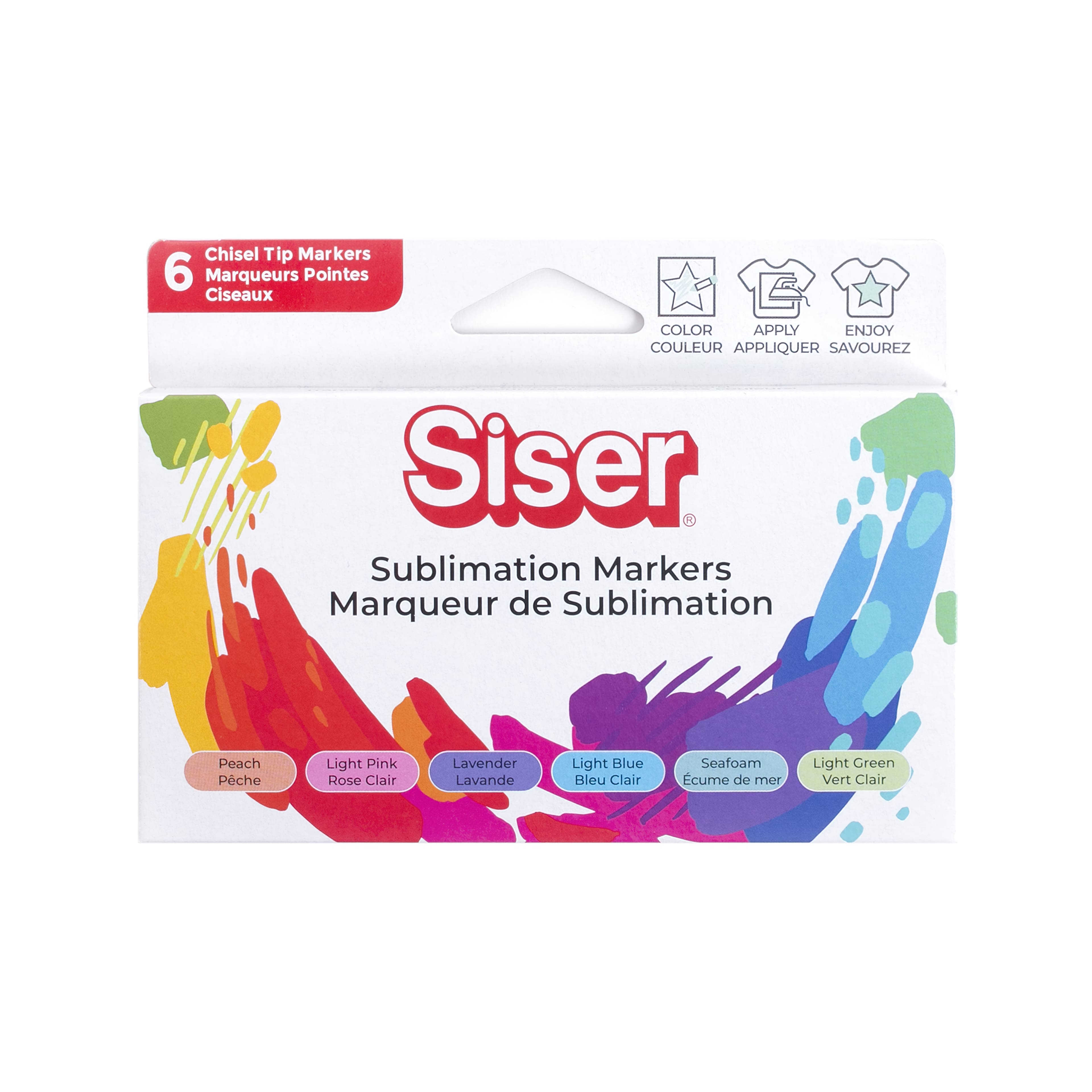 6 Packs: 6 ct. (36 total) Siser&#xAE; Chisel Tip Sublimation Markers
