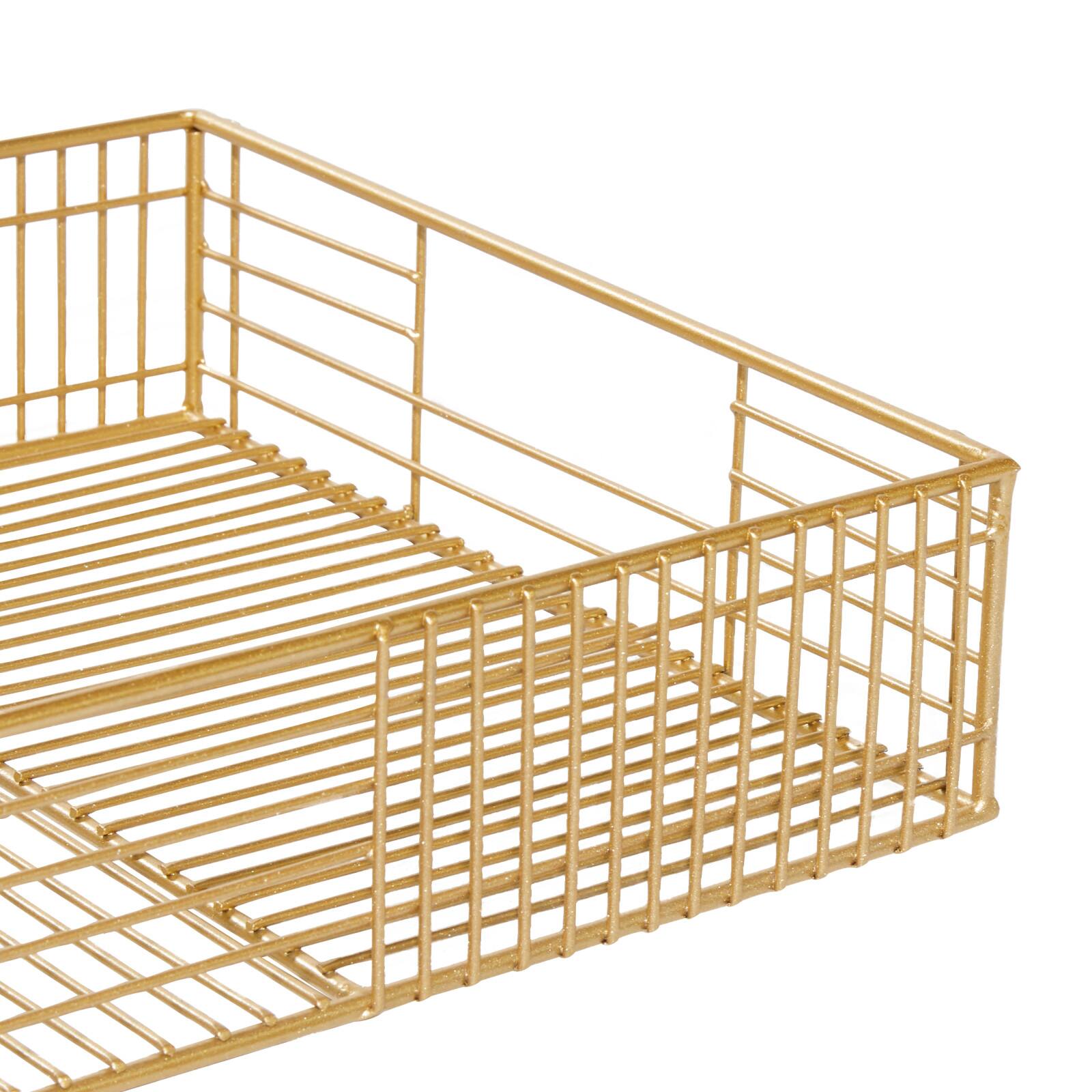 CosmoLiving by Cosmopolitan Gold Metal Contemporary Tray Set