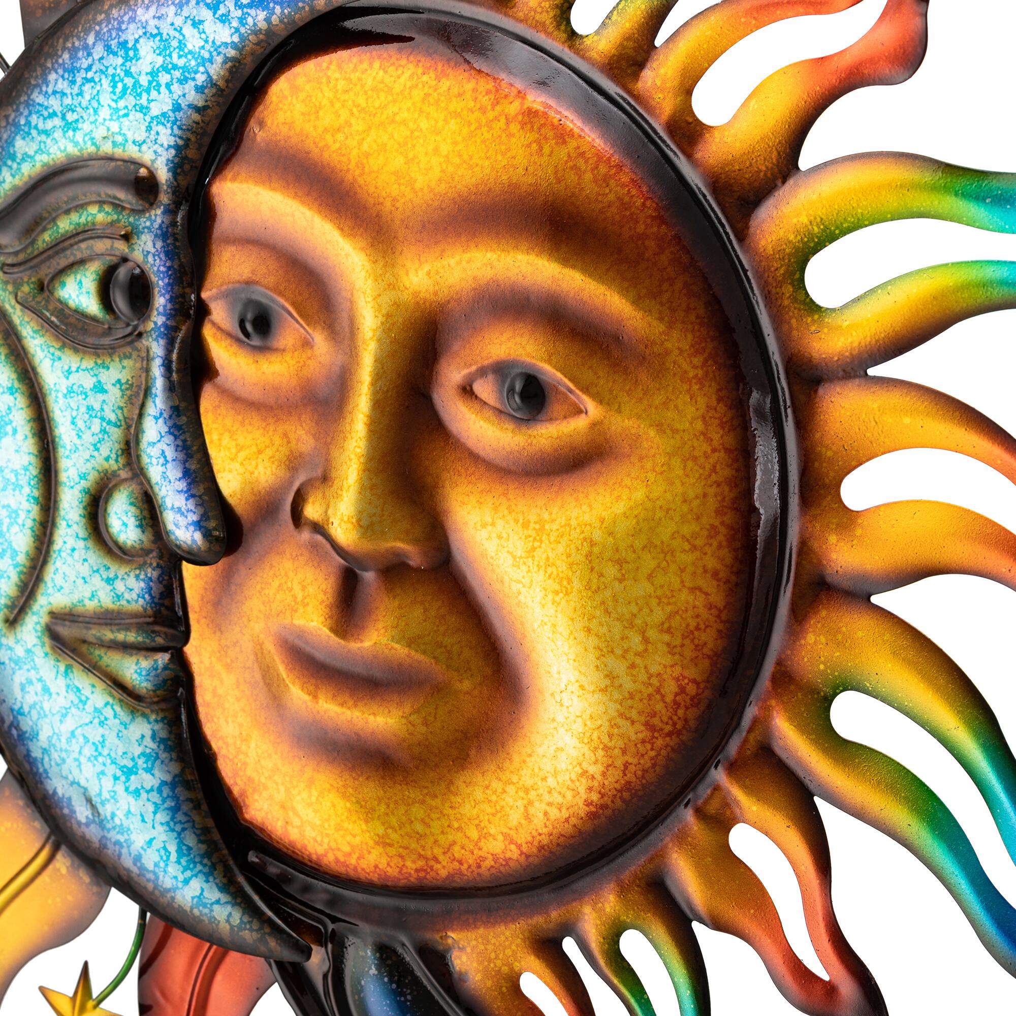 Glitzhome&#xAE; 33.5&#x22; Metal Sun &#x26; Moon Wall D&#xE9;cor