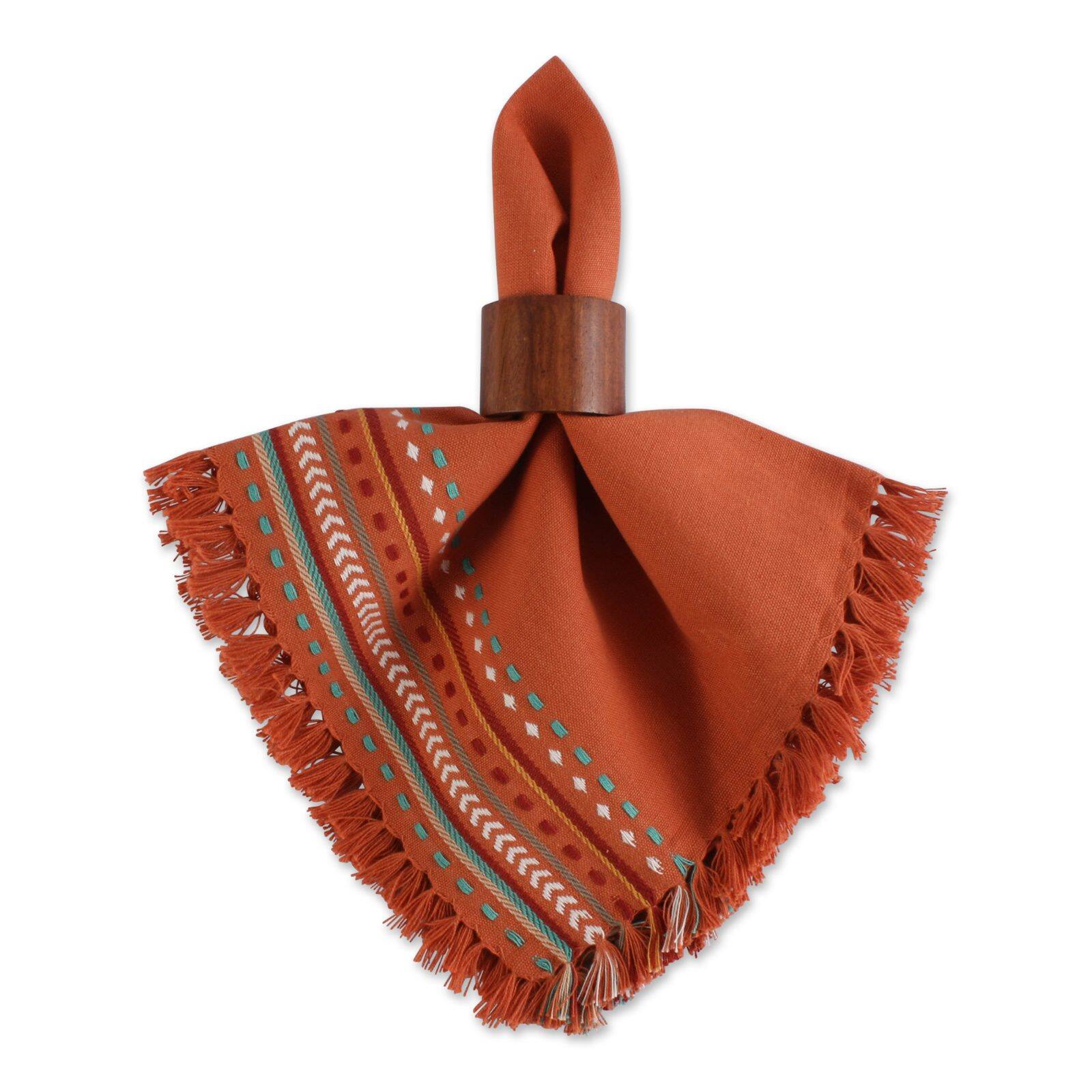 DII® Sedona Sunset Hacienda Stripe Fringed Cloth Dinner Napkins, 6ct.